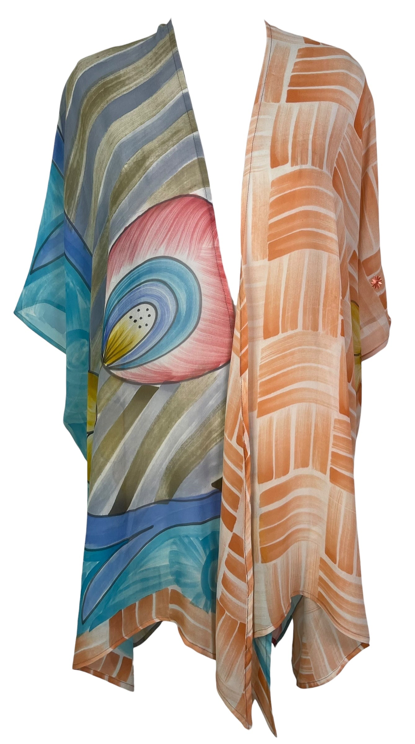 PREVIEW PRG8601 Sheer Wabi Sabi Pure Silk Cardigan by FEBRUARY2026 – Handmade ethical Cardigan from sariKNOTsari using upcycled silk. Designed in Canada for travel and slow fashion, loved from Toronto to LA to Sydney.