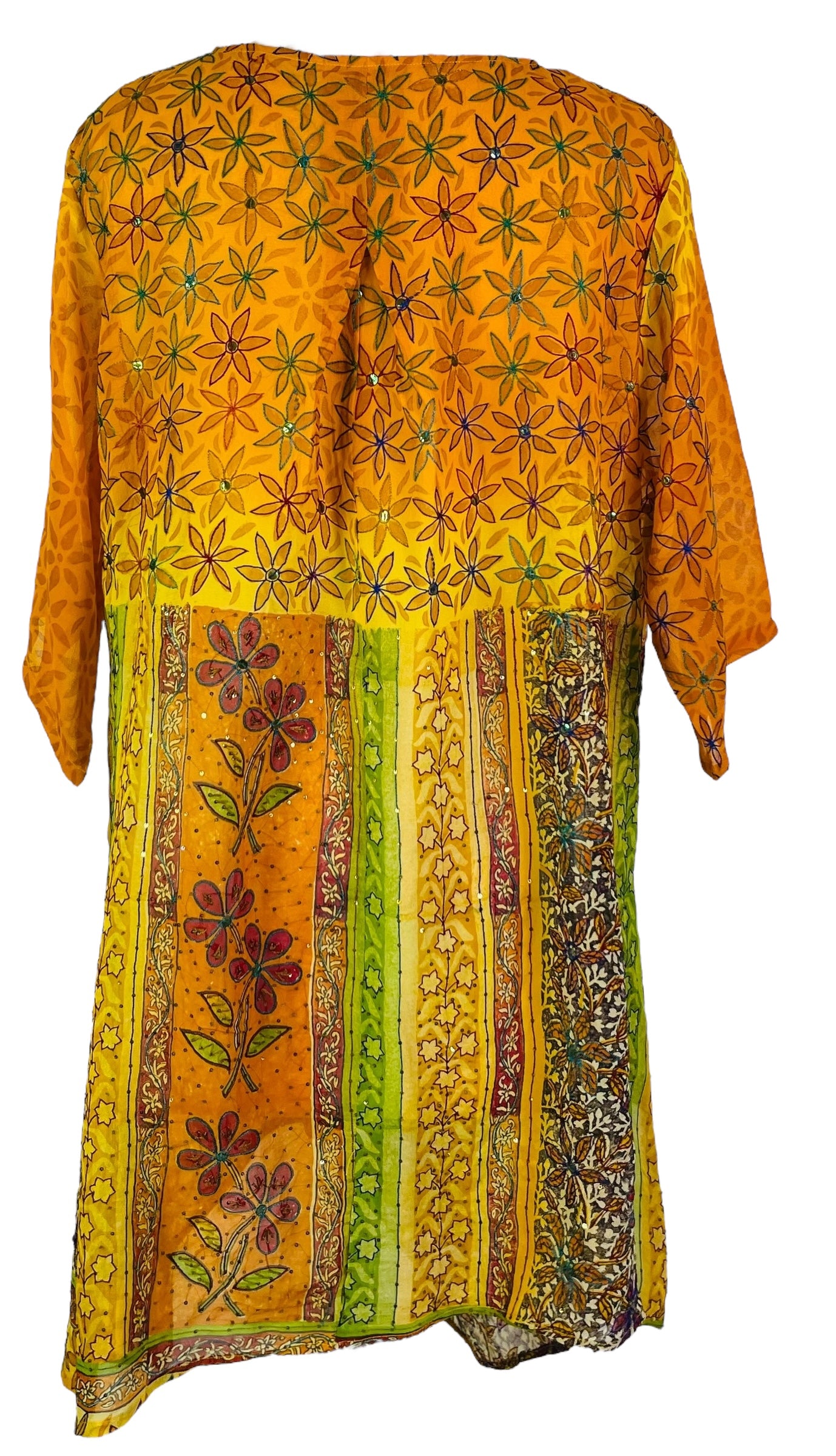 PRG6806 Sheer Avatar Pure Silk Self Pocket Tunic Dress