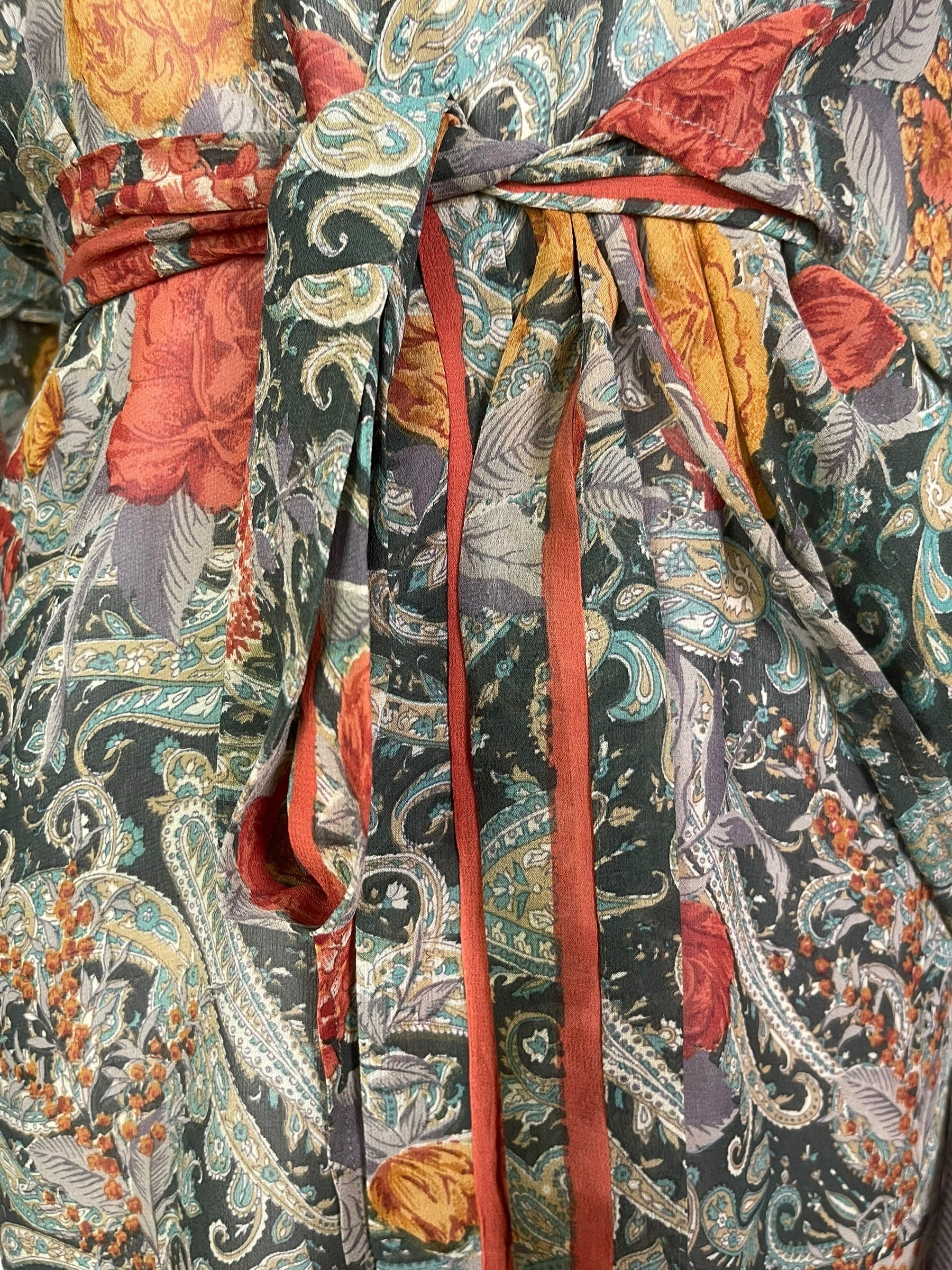 MARKETING PRG7876  Sheer Avatar Pure Silk Kimono-Sleeved Jacket with Belt by MARKETING – Handmade ethical Short Kimono from sariKNOTsari using upcycled silk. Designed in Canada for travel and slow fashion, loved from Toronto to LA to Sydney.