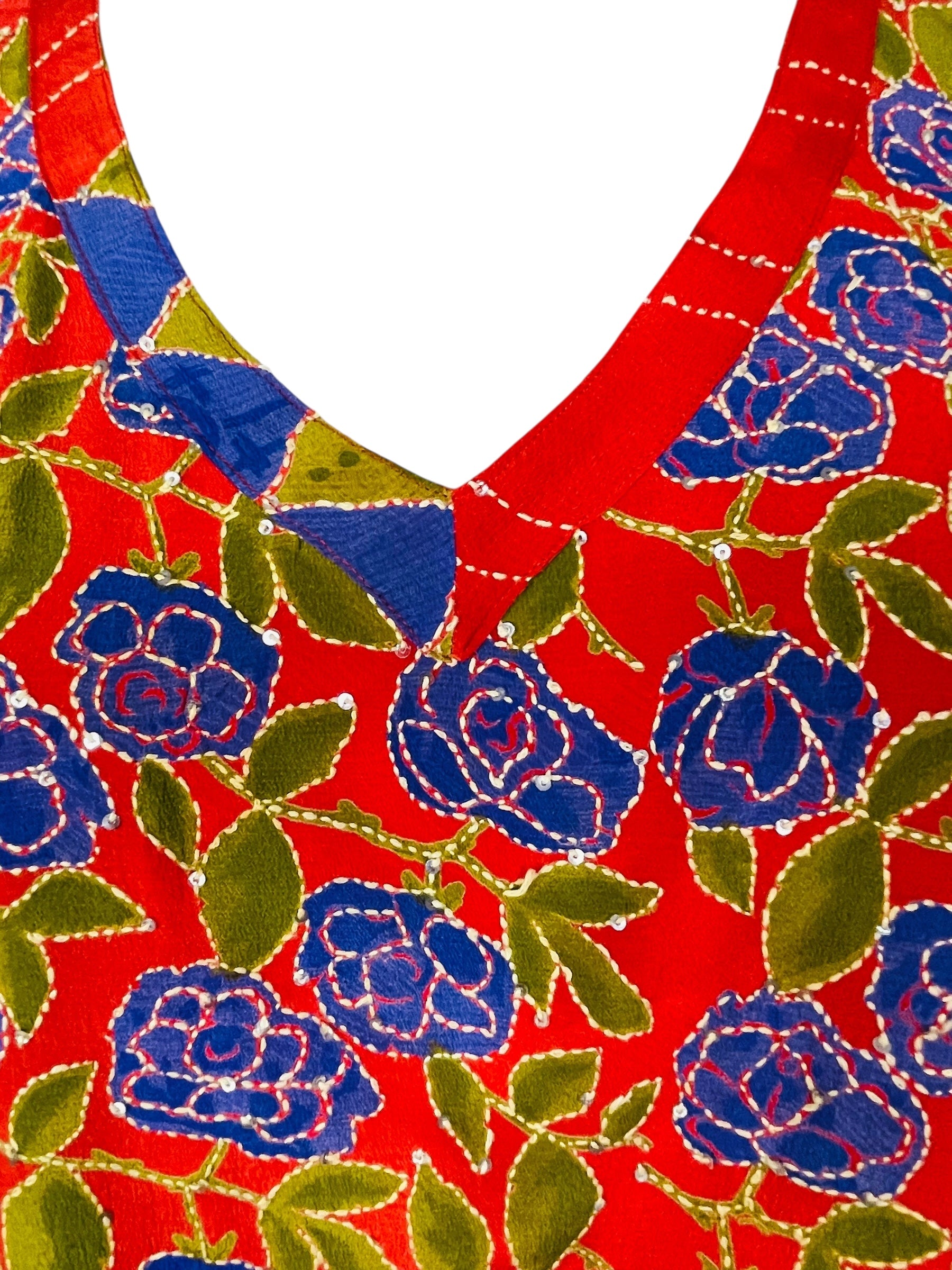 PRC7613 Avatar Pure Silk Long Tunic with Side Ties