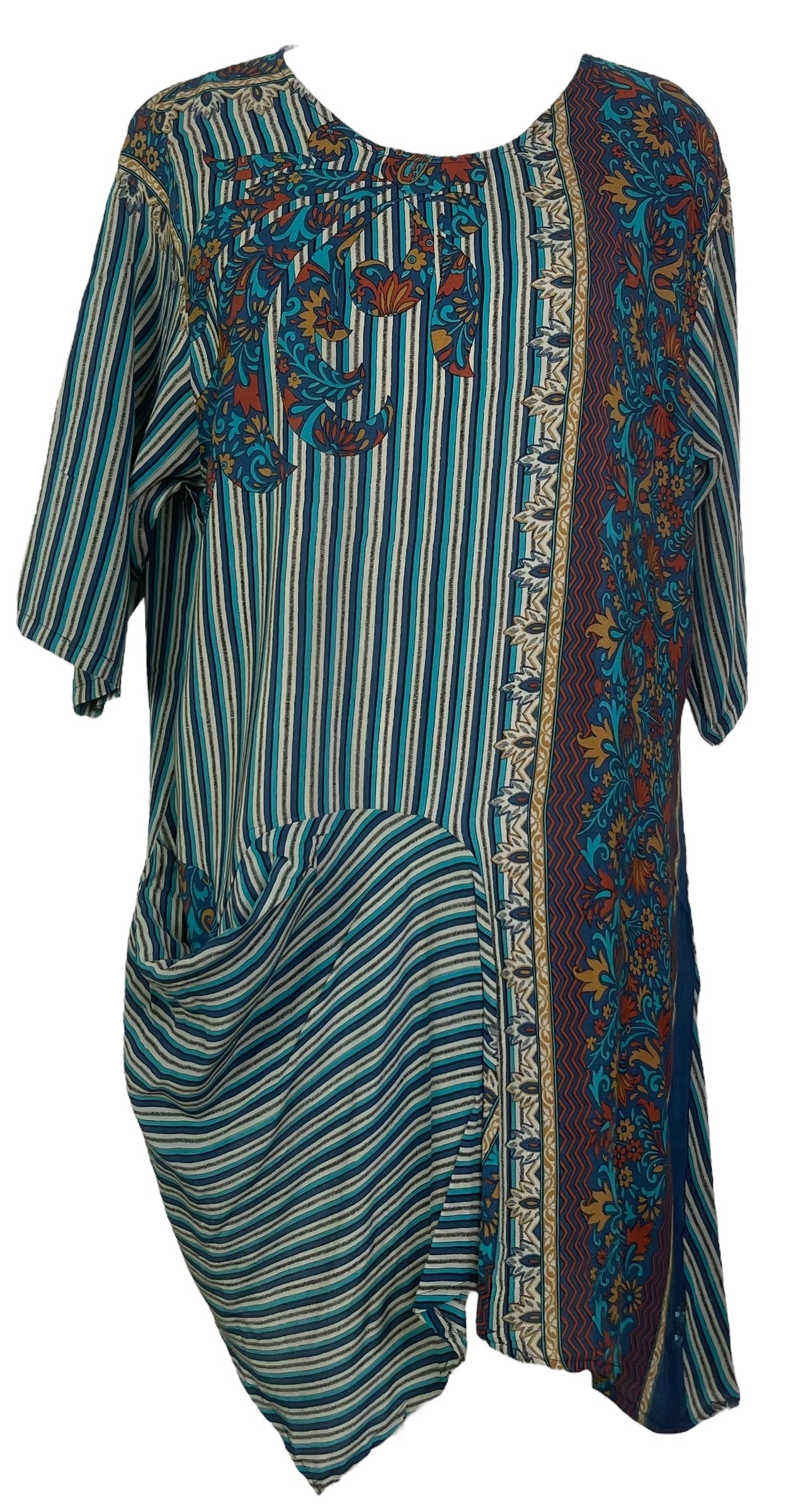 PRC7795 Avatar Pure Silk Self Pocket Tunic Dress