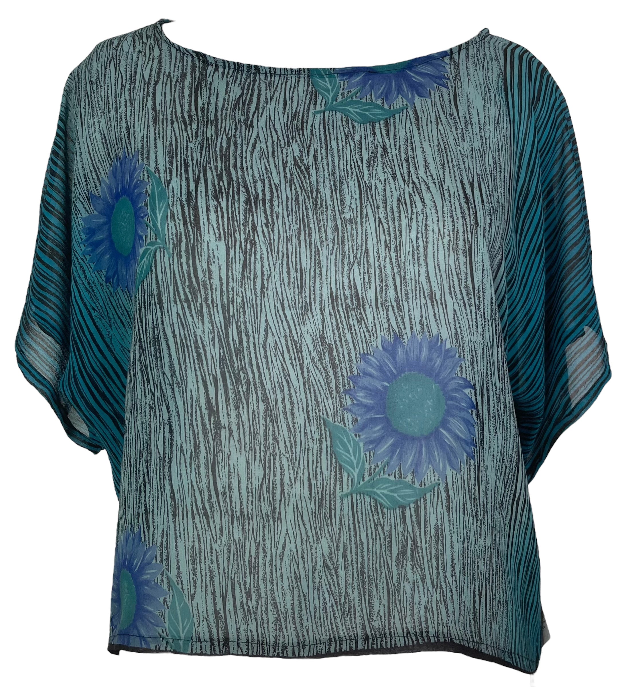 PRG7957 Sheer Avatar Pure Silk Boxy Top