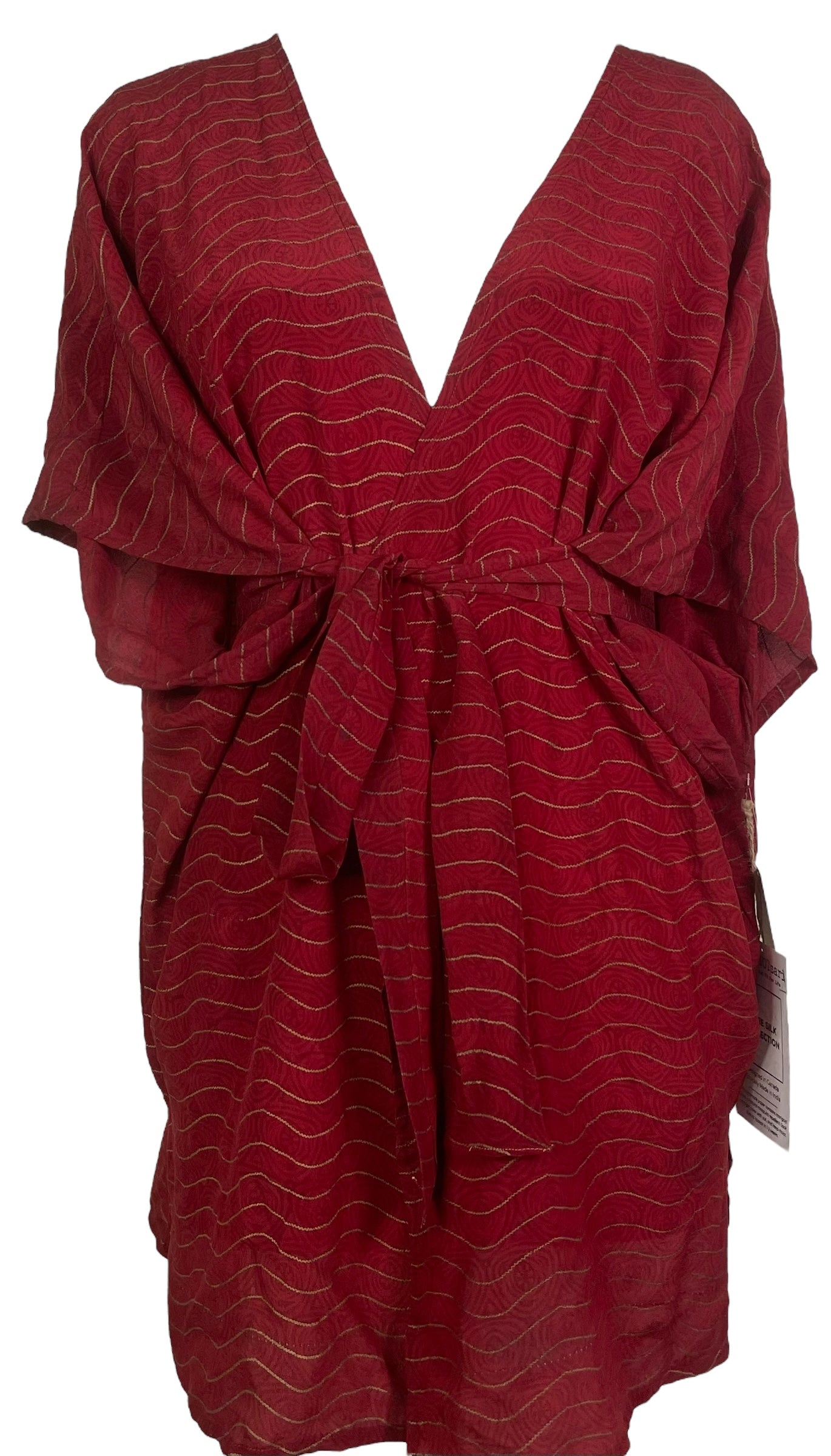 PRC7848 Wabi Sabi Pure Silk Kimono-Sleeved Jacket with Belt