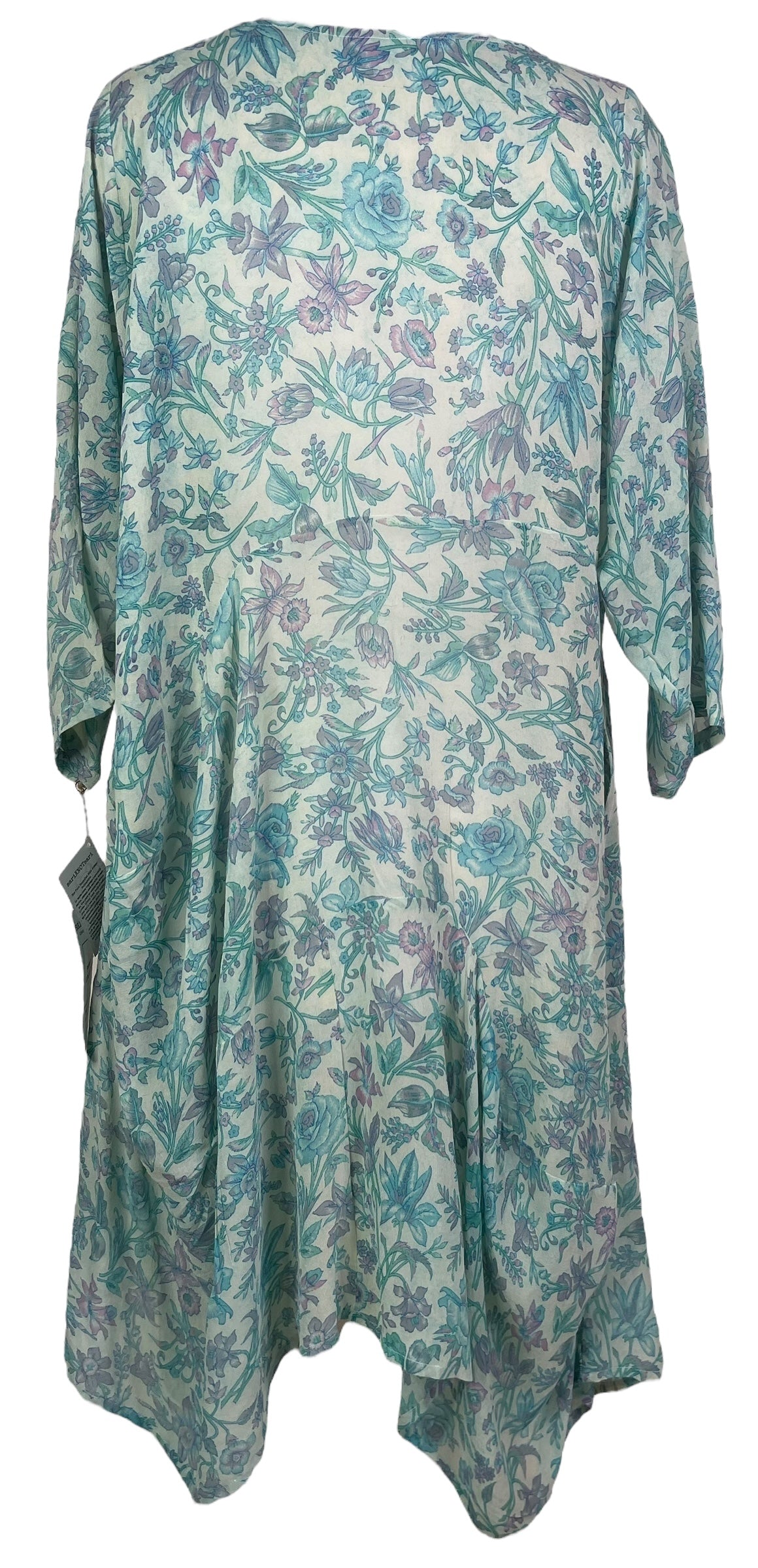 PRG7993 Sheer Avatar Pure Silk Sculptural Long Tunic Dress