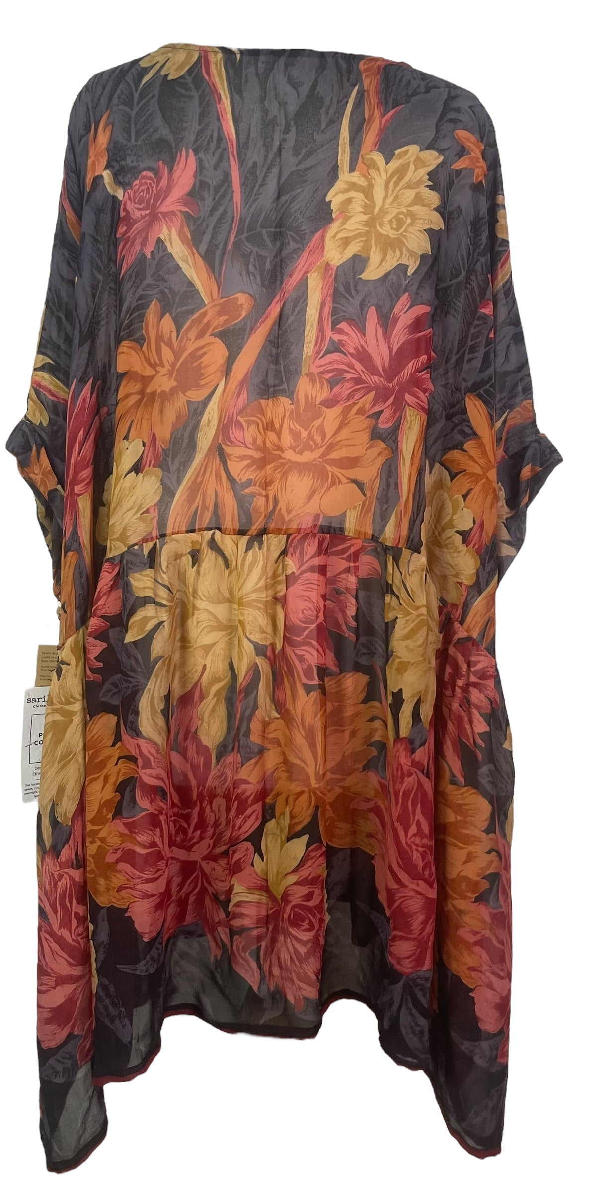 PRG8169 Sheer Wabi Sabi Pure Silk Boxy Babydoll Dress