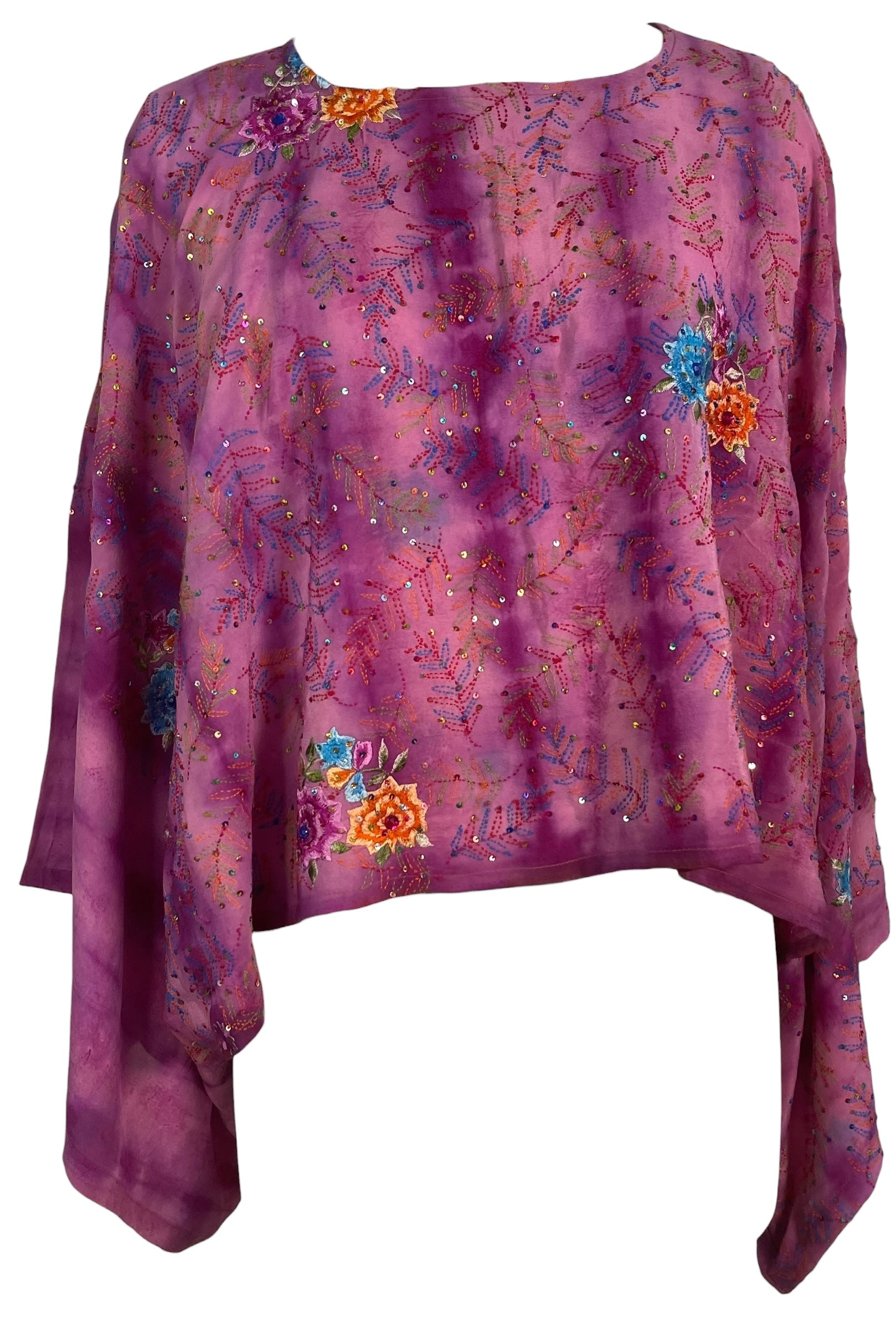 DUPLICATE PRC8738 Avatar Pure Silk Kimono-Sleeved Top by MARCH2026 – Handmade ethical Kimono Top from sariKNOTsari using upcycled silk. Designed in Canada for travel and slow fashion, loved from Toronto to LA to Sydney. Featuring Zsiska, Bryn Walker and Artisan Leather coats by Rejean Pepin, Pepin designs