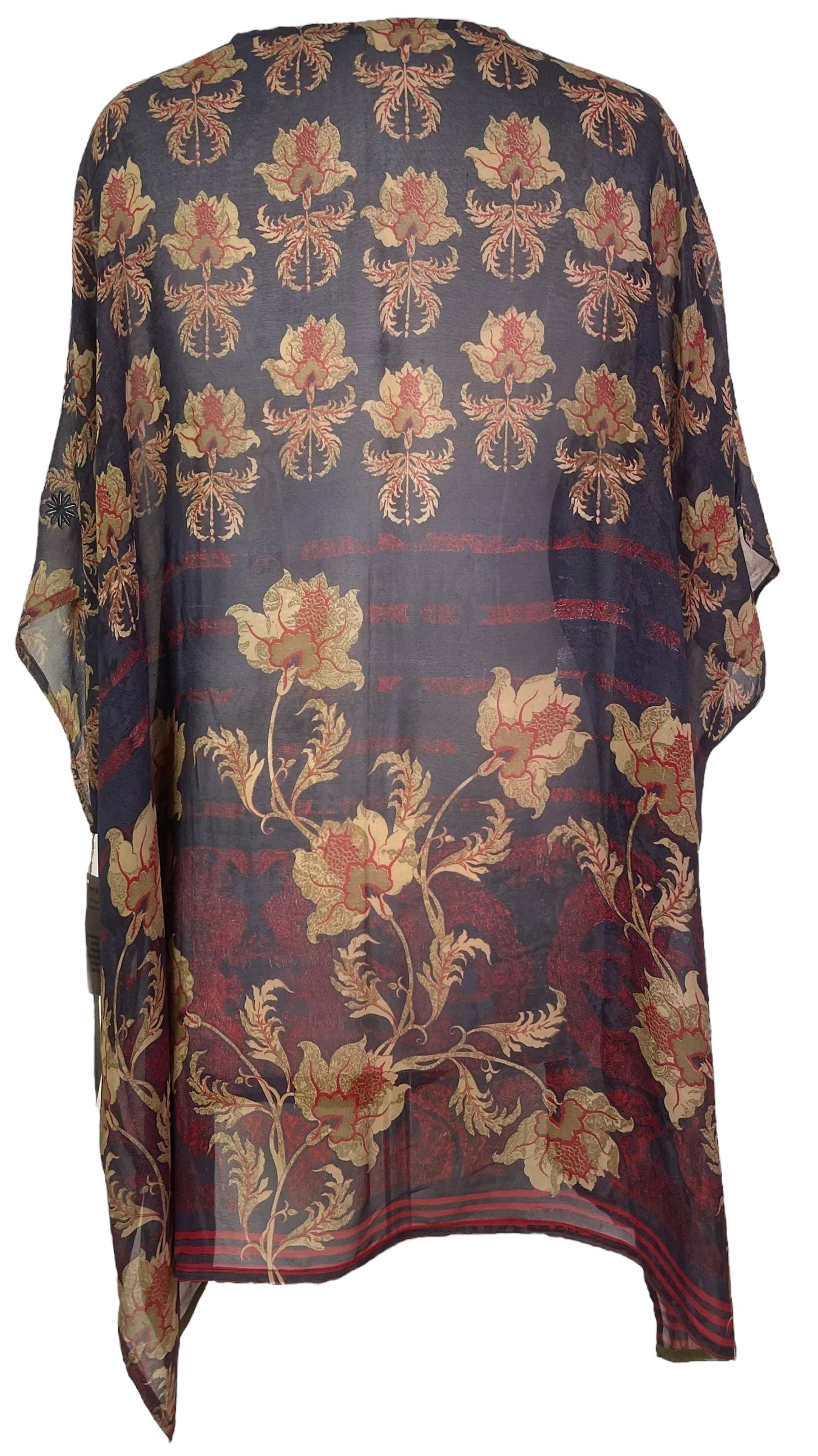 PRG8036 Sheer Avatar Pure Silk Short Kaftan Tunic with Slits