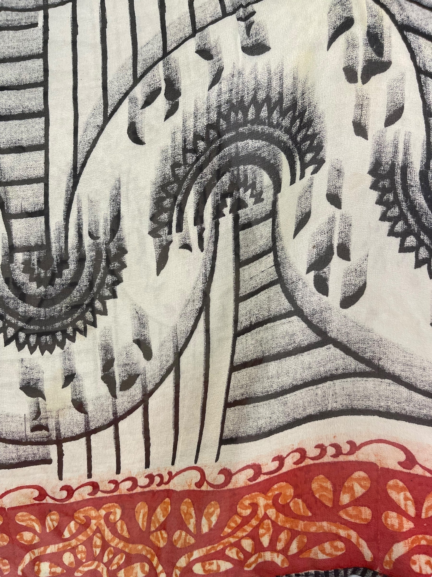 PRG8204 Sheer Wabi Sabi Pure Silk Kimono-Sleeved Top