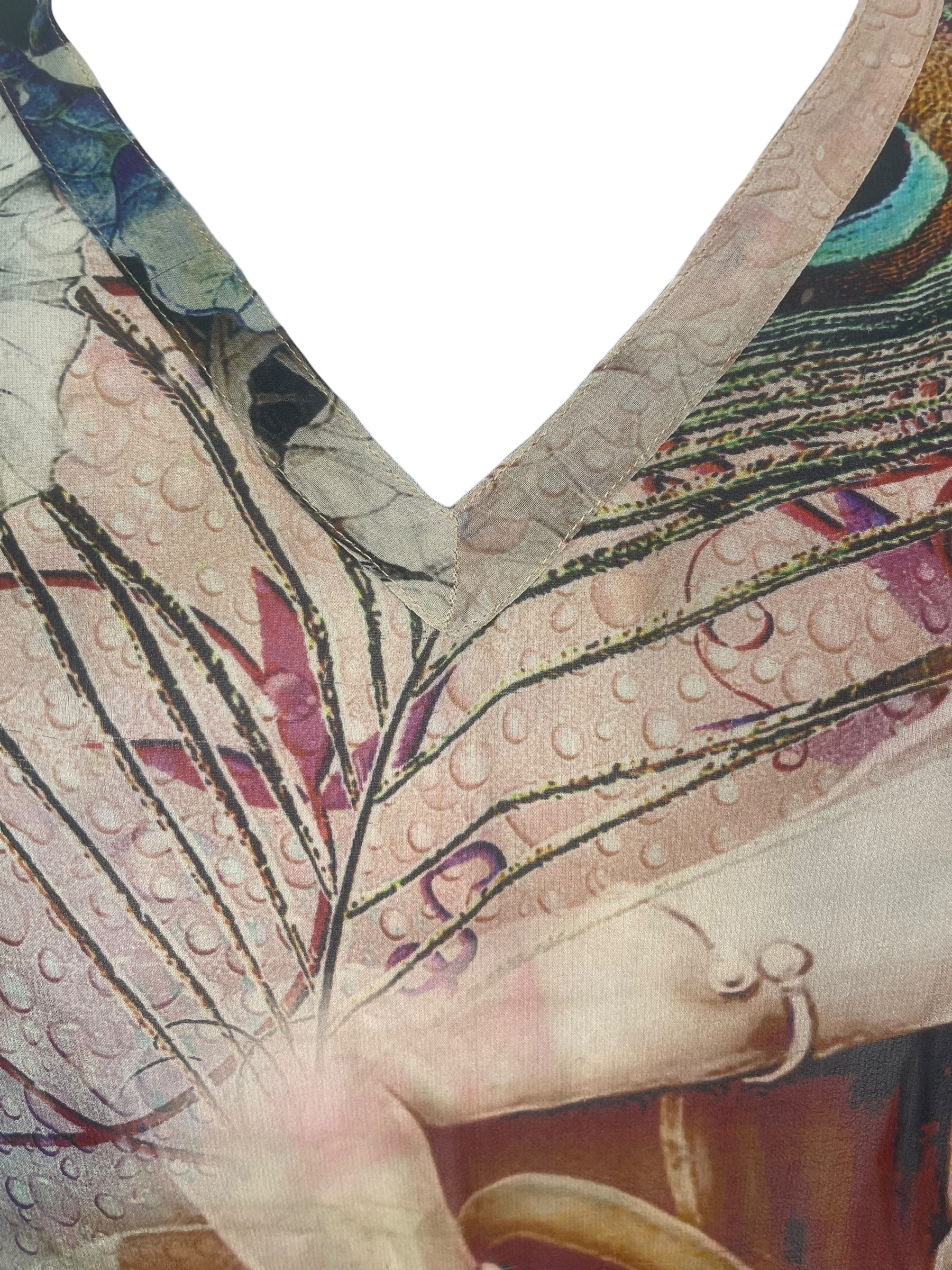 PREVIEW PRG8580 Sheer Wabi Sabi Pure Silk Short Kaftan Tunic With Slits by FEBRUARY2026 – Handmade ethical Short Kaftan from sariKNOTsari using upcycled silk. Designed in Canada for travel and slow fashion, loved from Toronto to LA to Sydney.