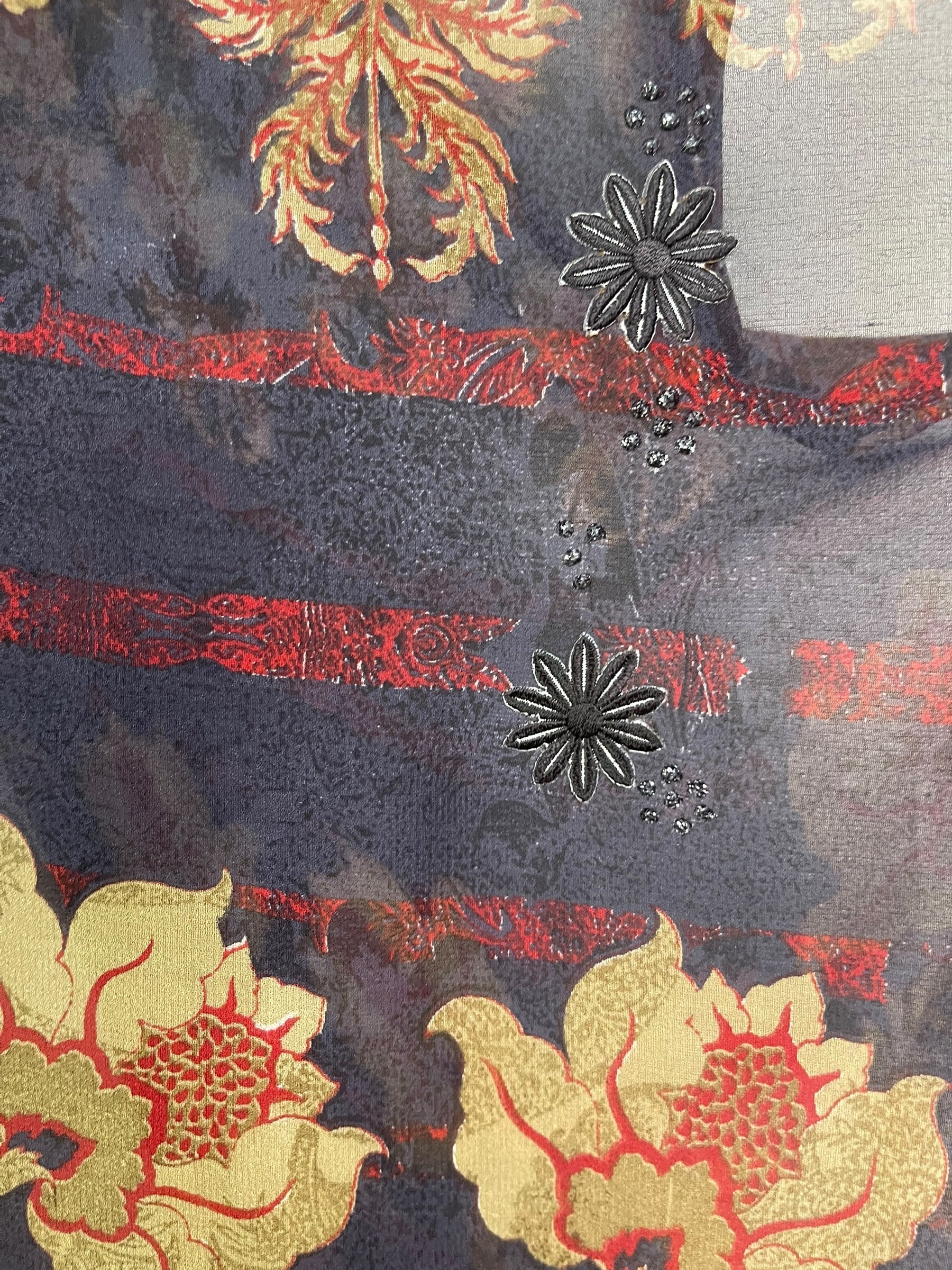 PRG8036 Sheer Avatar Pure Silk Short Kaftan Tunic with Slits