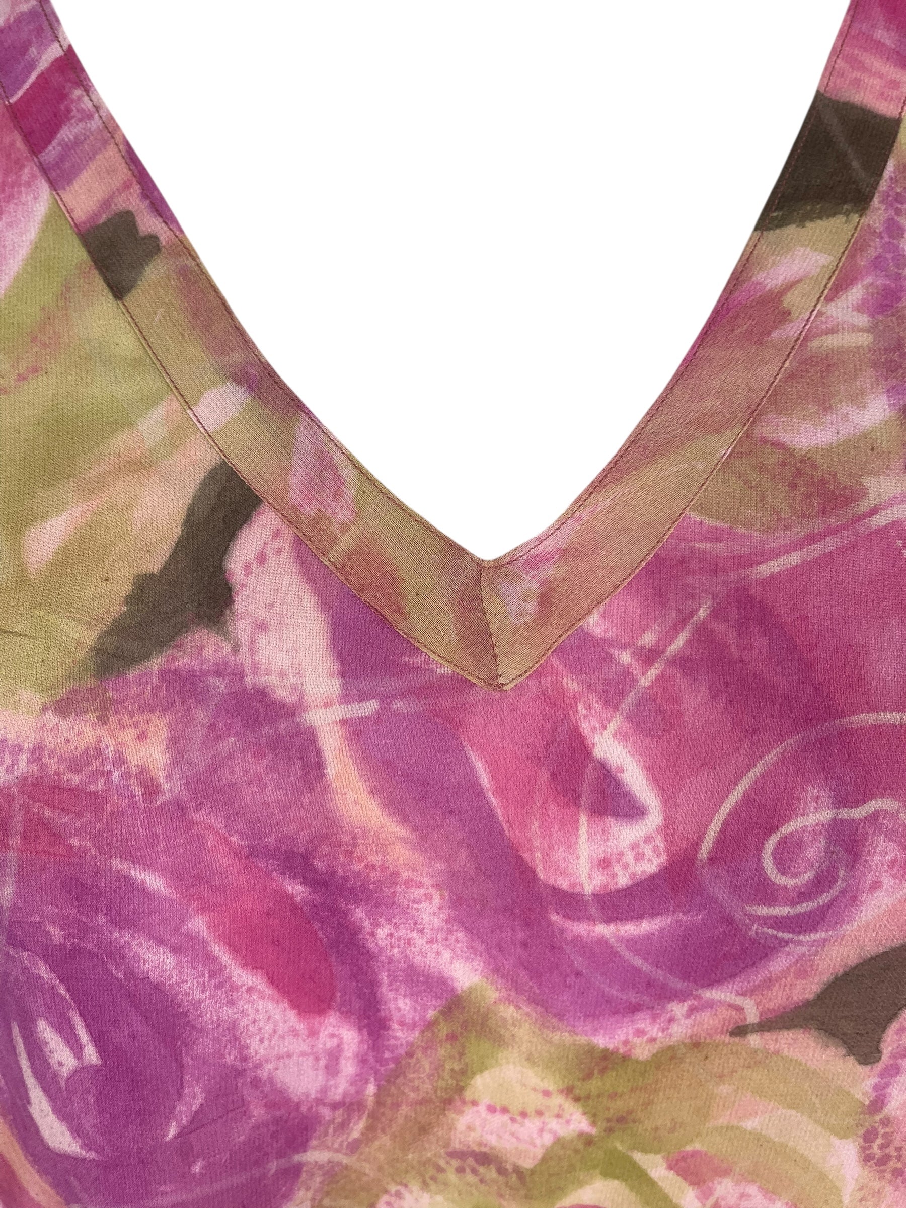 PRG8201 Sheer Wabi Sabi Pure Silk Long Tunic with Side Ties