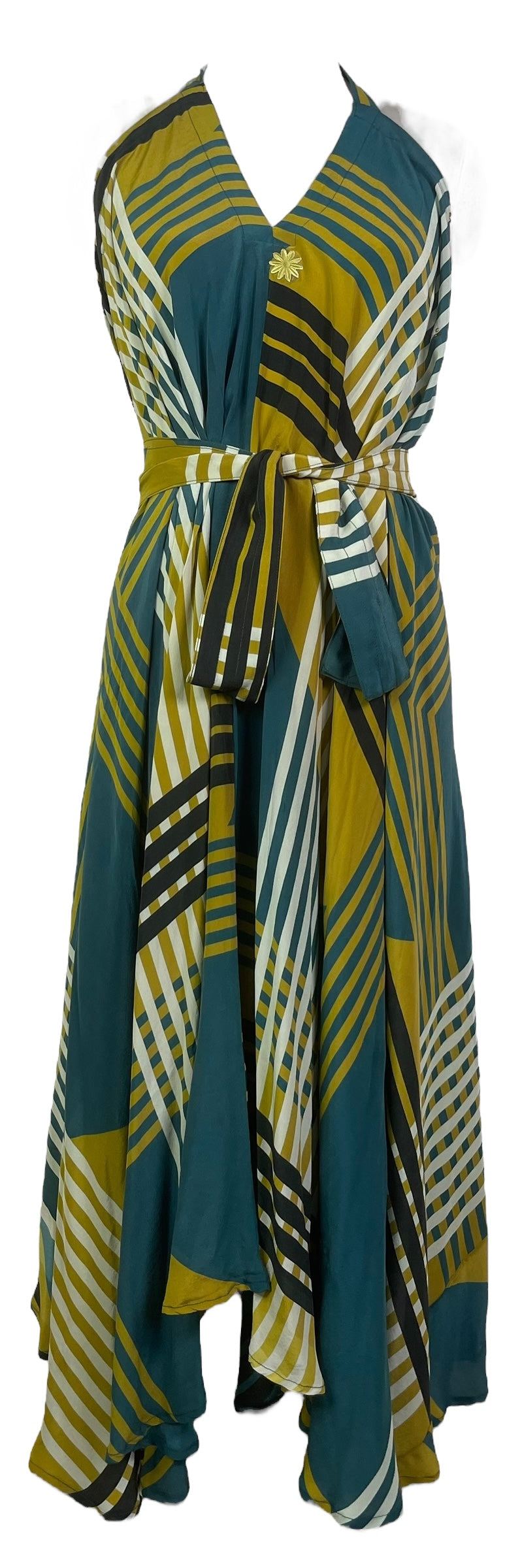 PRC7757 Wabi Sabi Pure Silk Maxi Dress with Belt