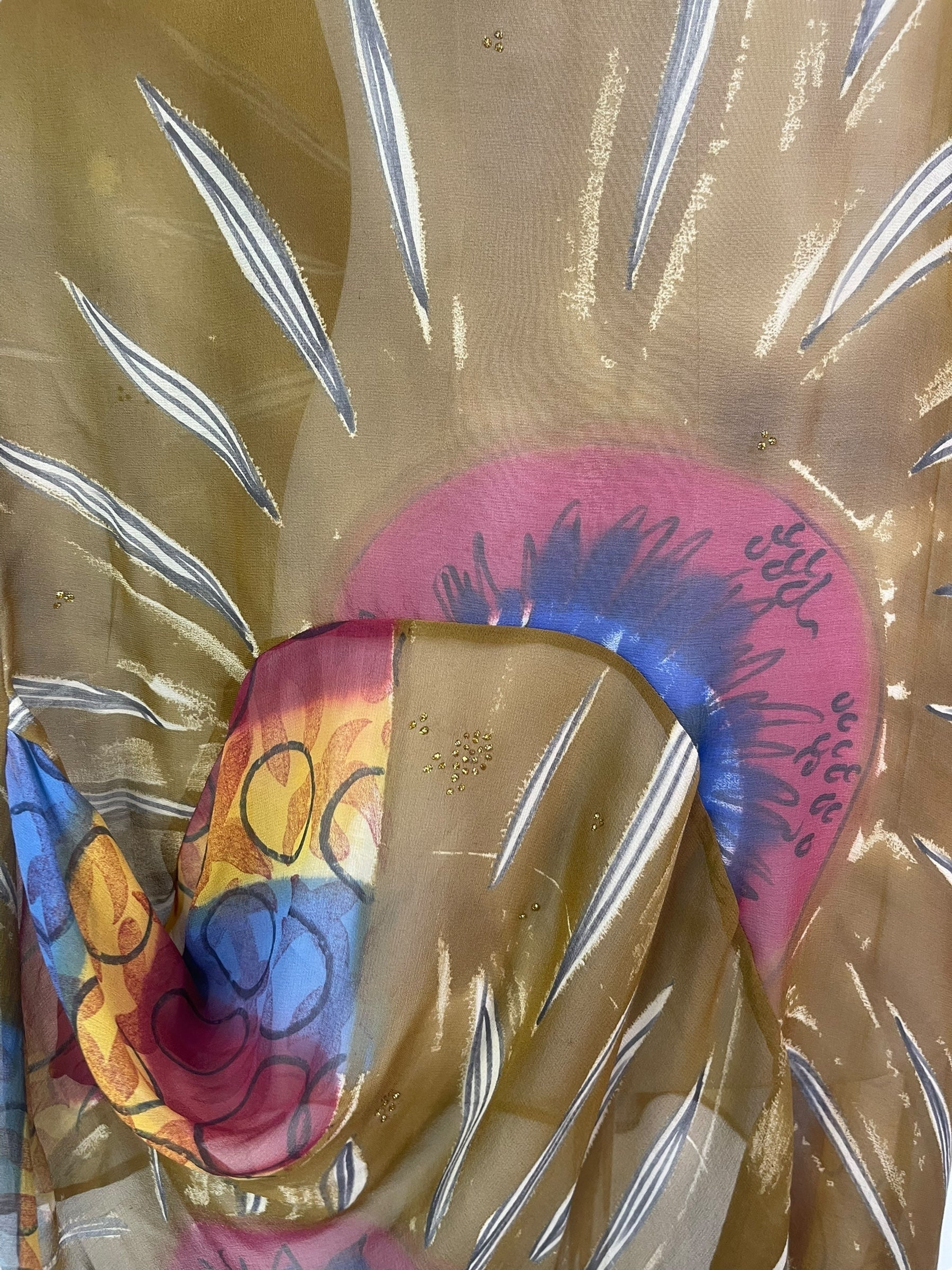 PRG7966 Sheer Avatar Pure Silk Self Pocket Tunic Dress