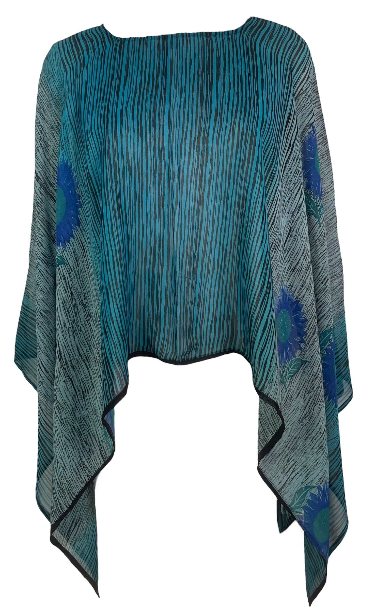 PRG7957 Sheer Pure Silk Wabi Sabi Capelet Poncho