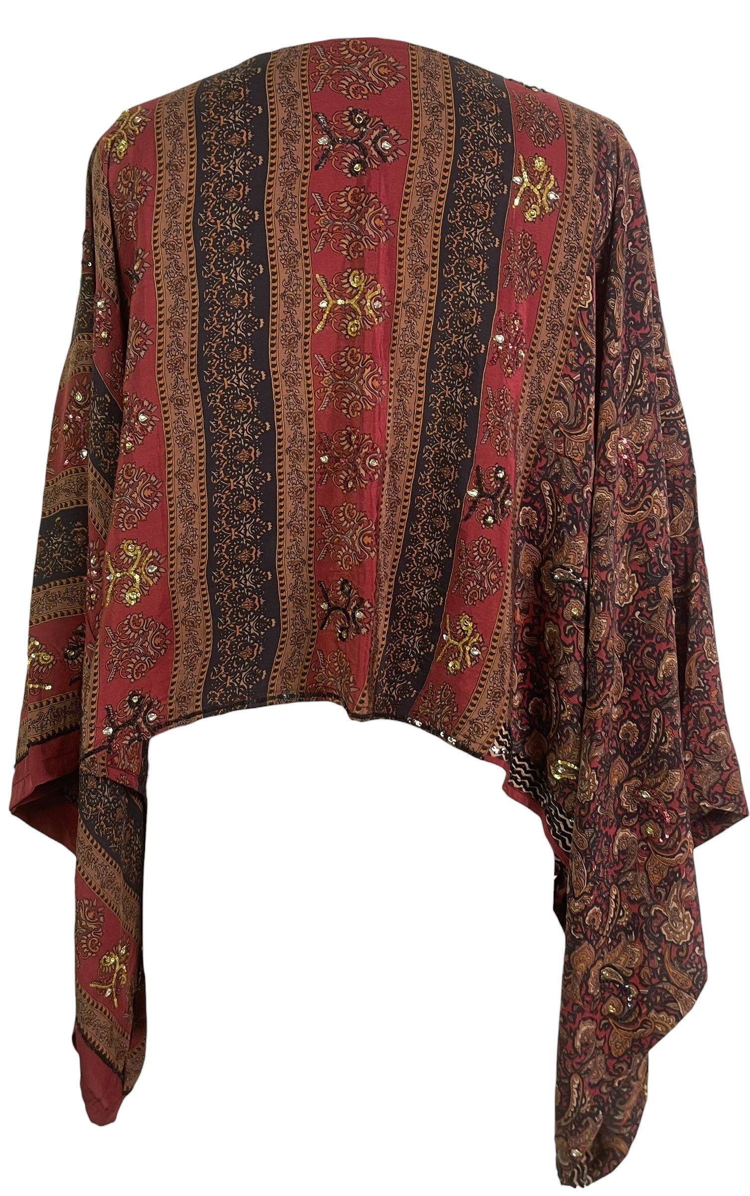 PREVIEW PRC8751 Avatar Pure Silk Kimono-Sleeved Top by MARCH2026 – Handmade ethical Kimono Top from sariKNOTsari using upcycled silk. Designed in Canada for travel and slow fashion, loved from Toronto to LA to Sydney.