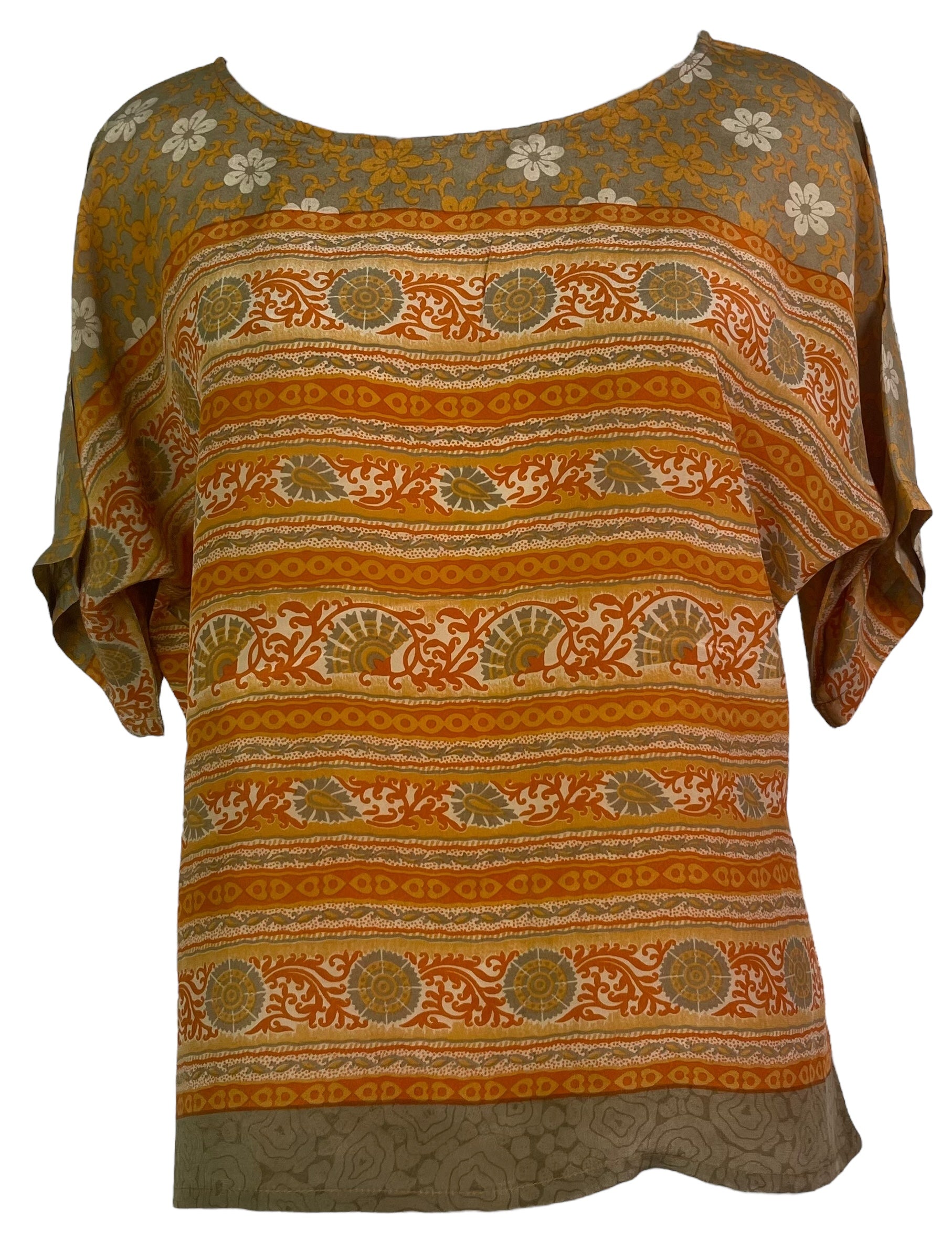 PRC8095 Avatar Pure Silk Side Slit Top