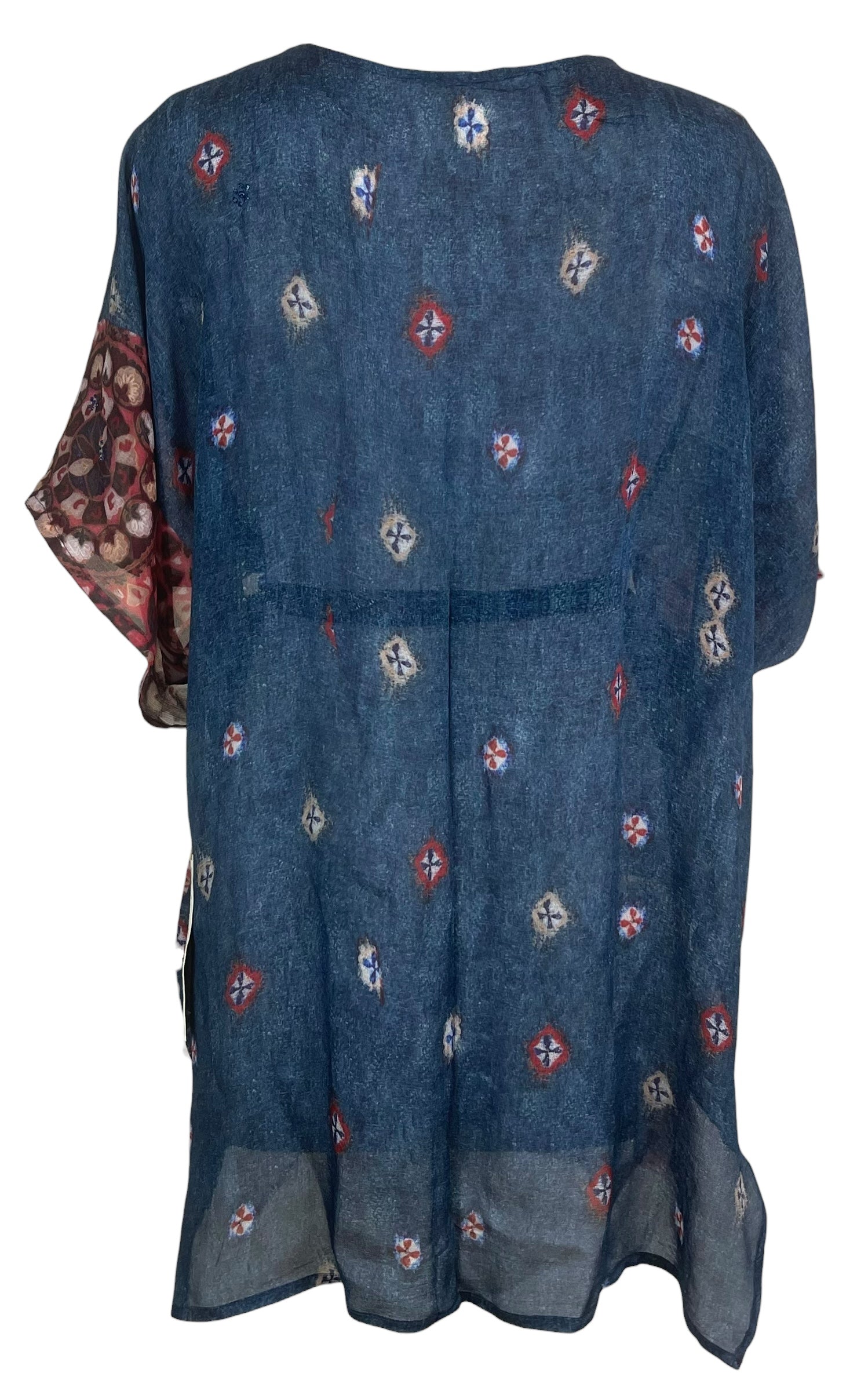 PRG8517 Sheer Avatar Pure Silk Kimono-Sleeved Jacket with Belt by FEBRUARY2026 – Handmade ethical Short Kimono from sariKNOTsari using upcycled silk. Designed in Canada for travel and slow fashion, loved from Toronto to LA to Sydney.