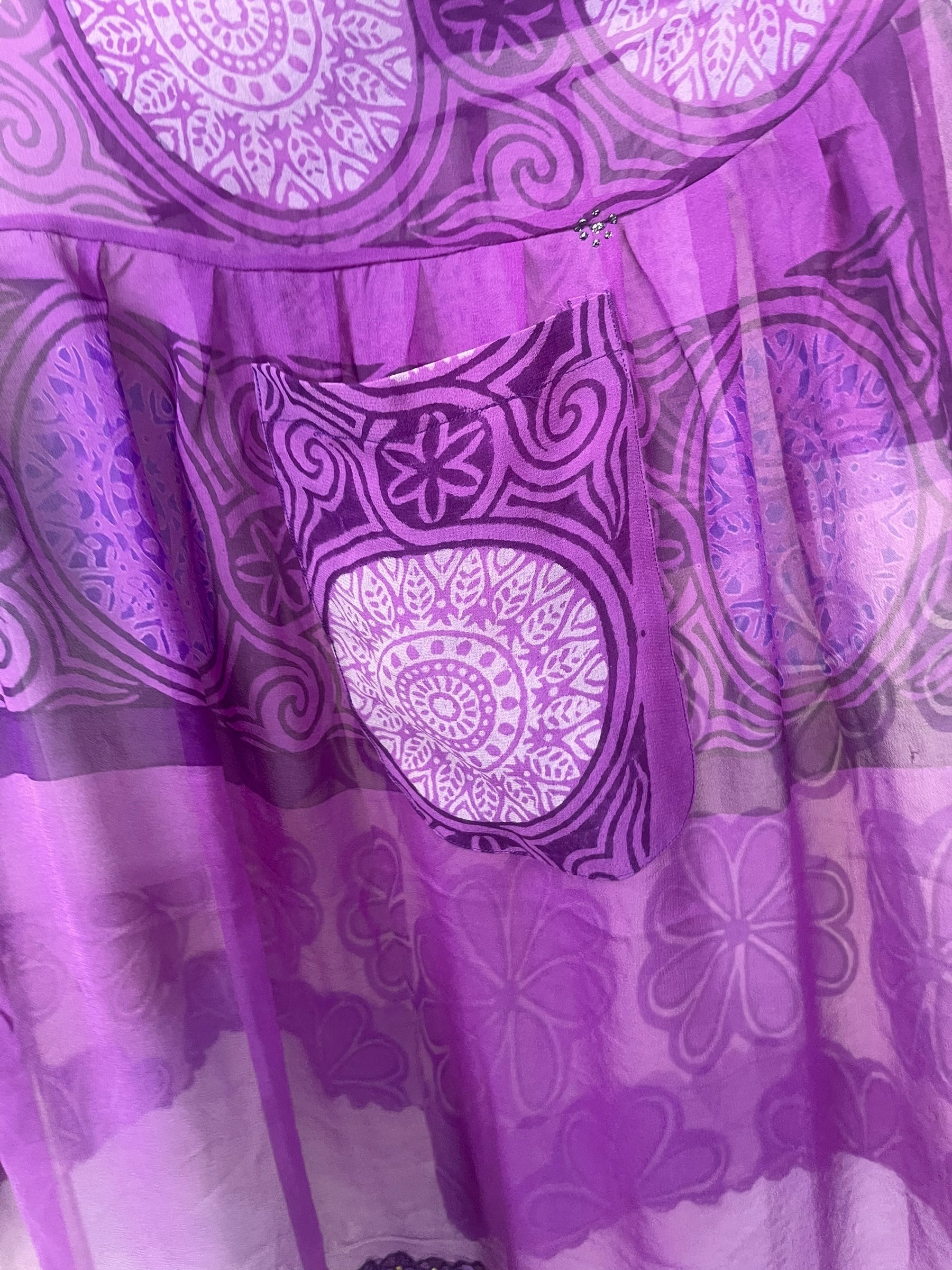 PRG8174 Sheer Wabi Sabi Pure Silk Boxy Babydoll Dress