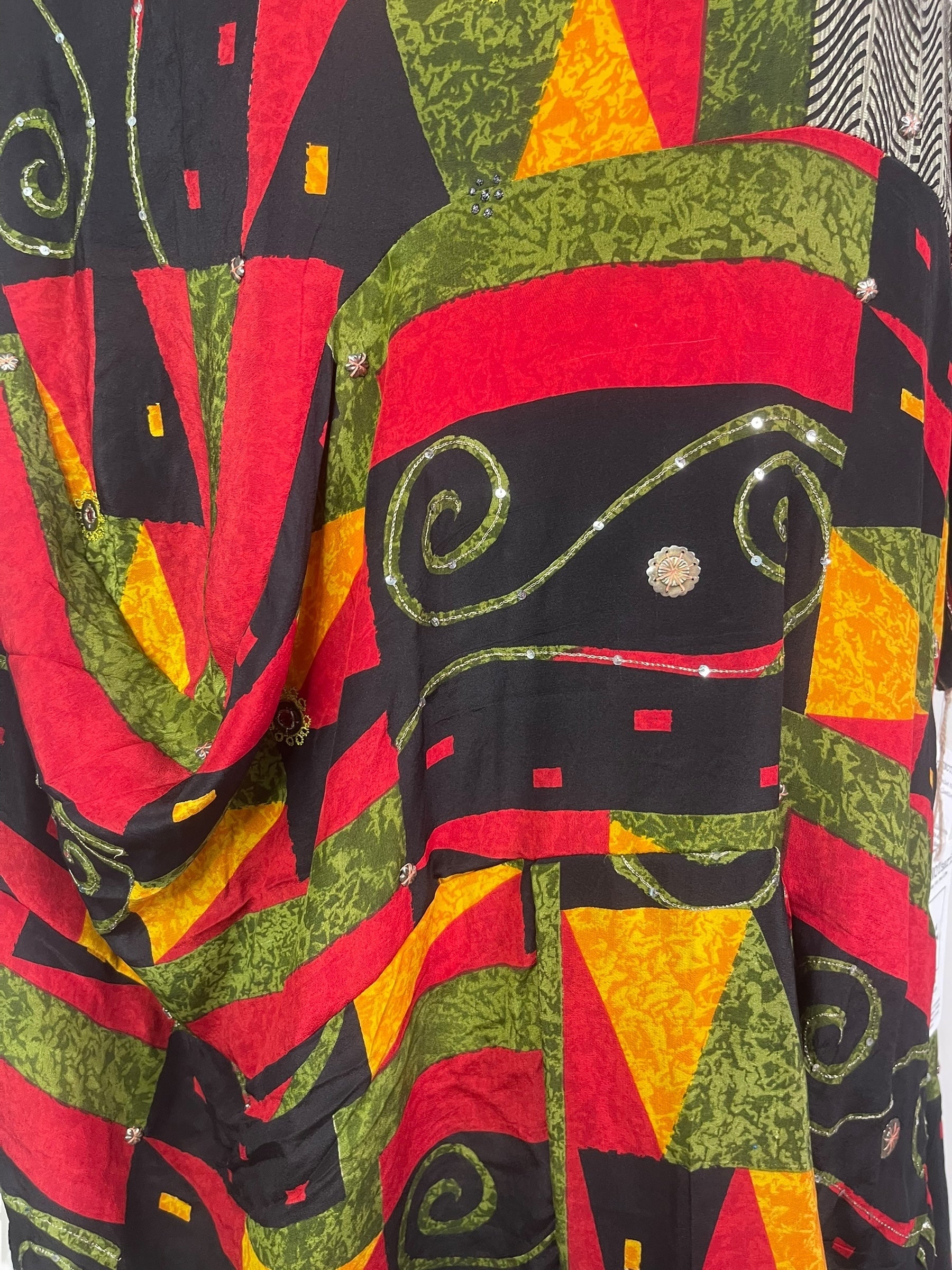 PRC7980 Avatar Pure Silk Sculptural Long Tunic Dress