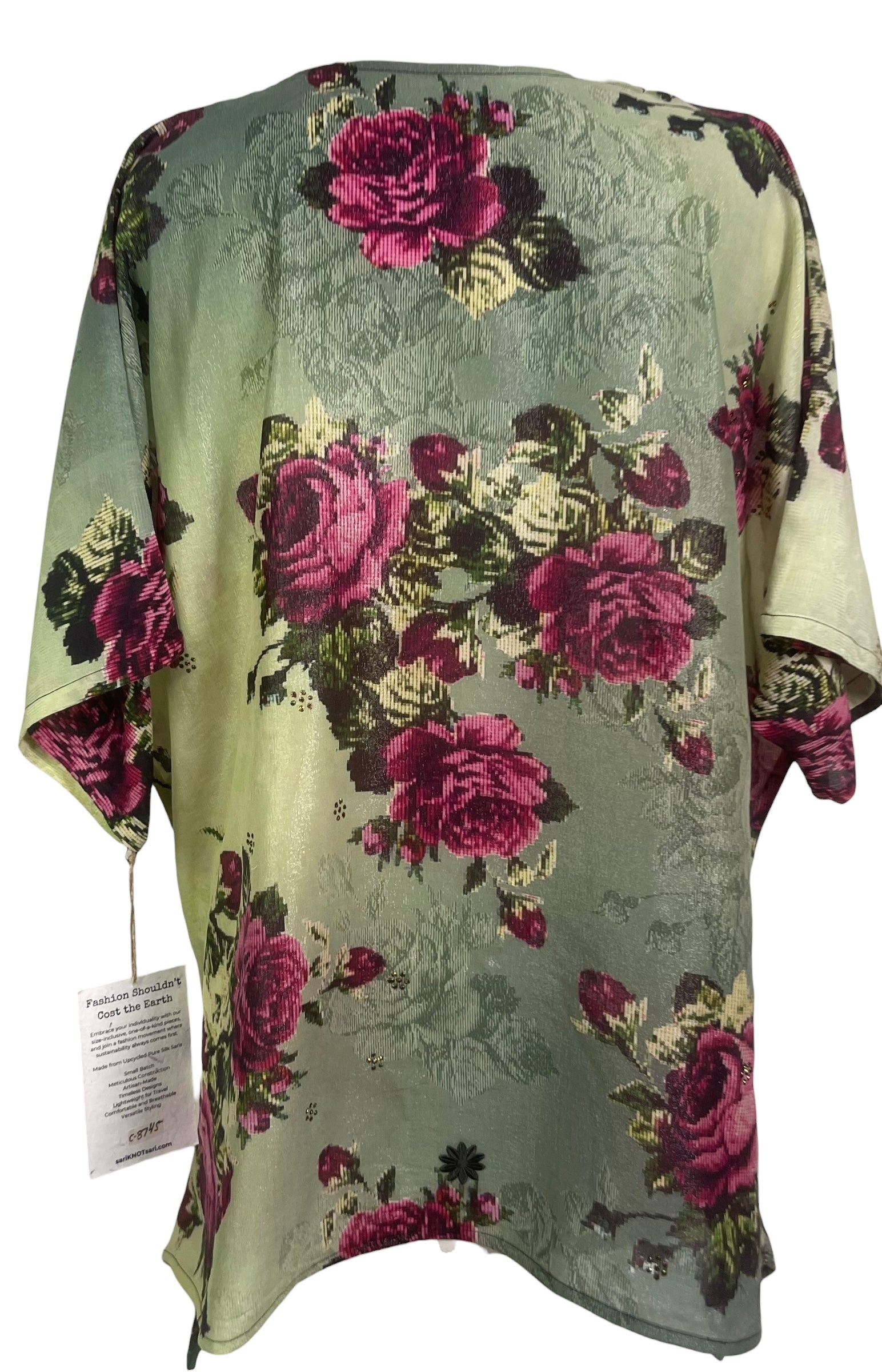 PREVIEW PRC8745 Avatar Pure Silk Long Tunic with Side Ties by MARCH2026 – Handmade ethical Side Tie Tunic from sariKNOTsari using upcycled silk. Designed in Canada for travel and slow fashion, loved from Toronto to LA to Sydney.