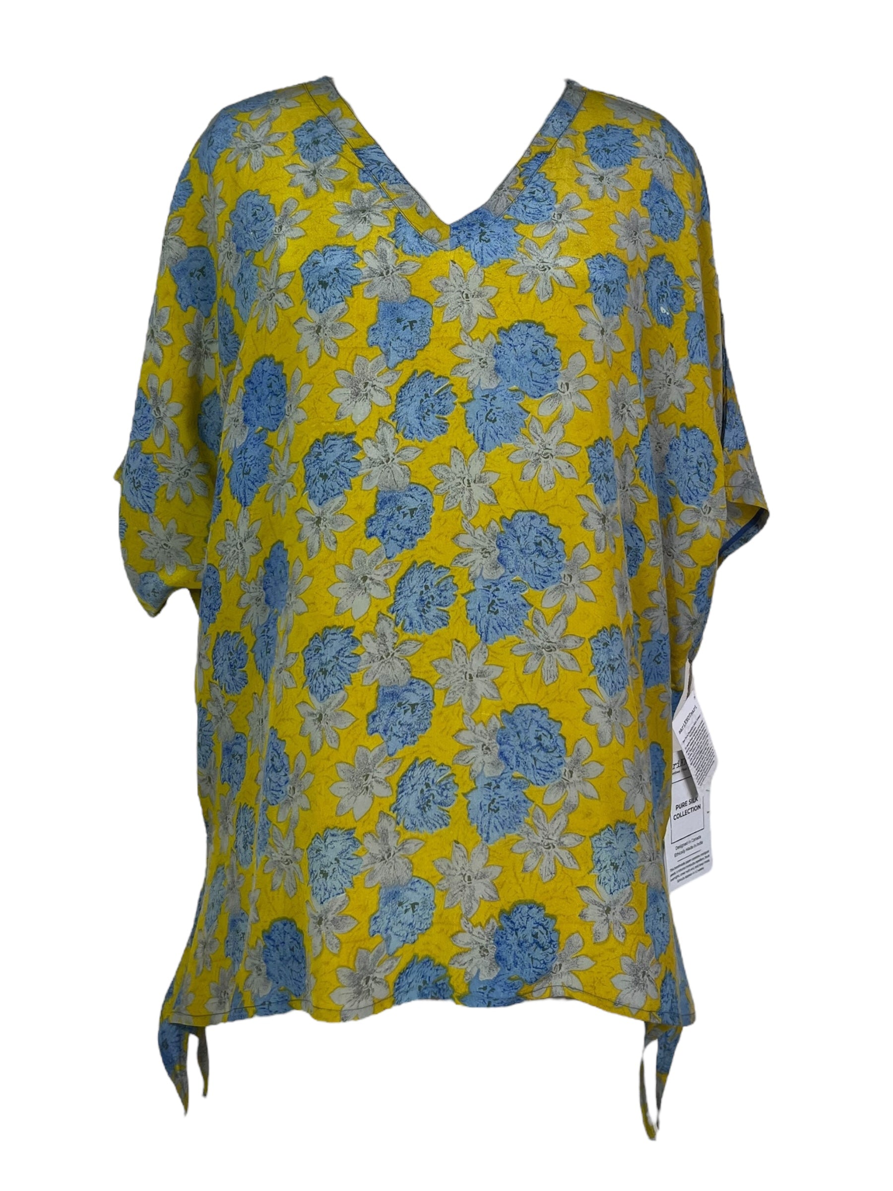 PRC8028 Avatar Pure Silk Long Tunic with Side Ties