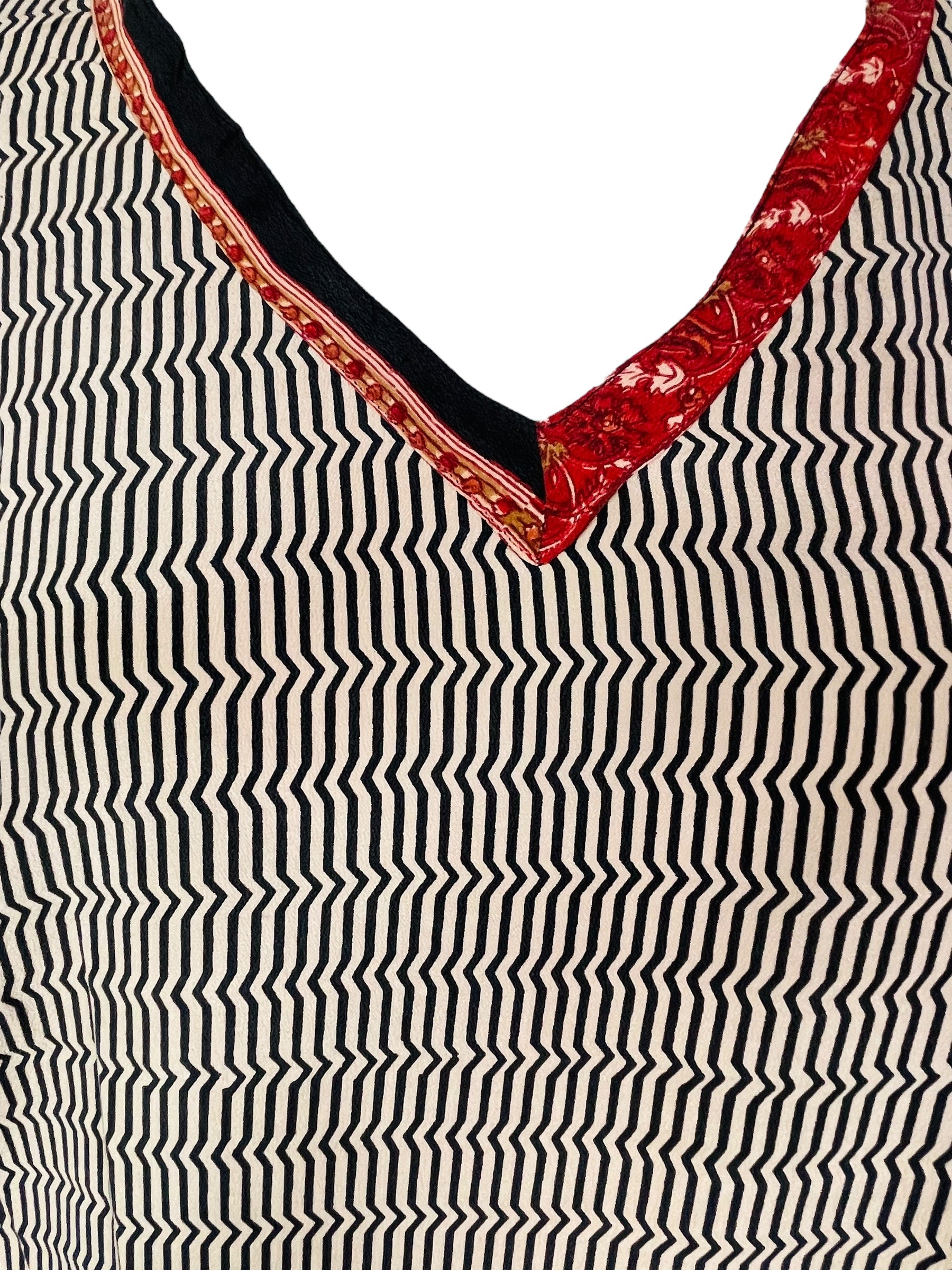 PRC7620 Avatar Pure Silk Long Tunic with Side Ties