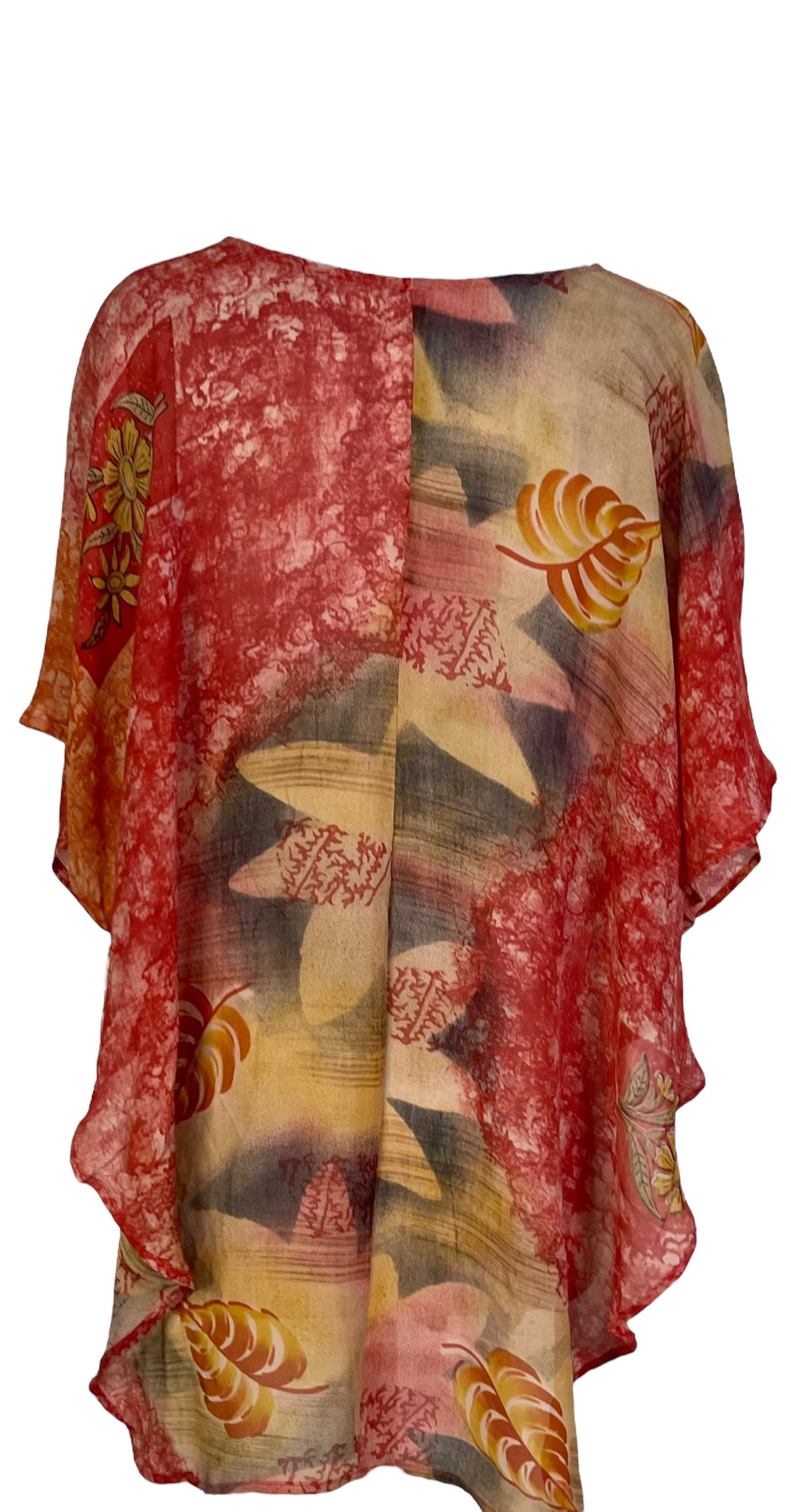 PRG7258 Sheer Avatar Pure Silk Waterfall Top