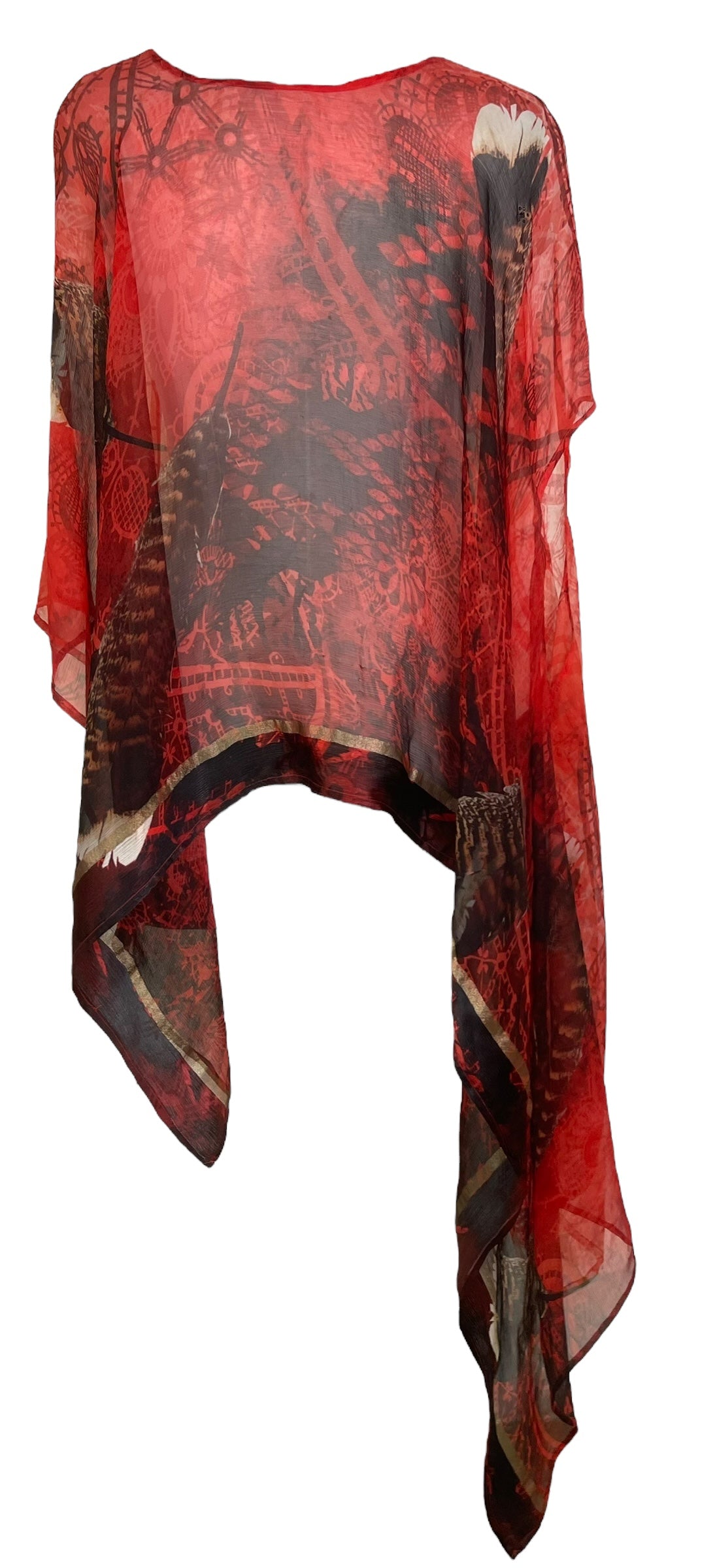 PCH8179 Very Sheer Wabi Sabi Pure Silk Chiffon Versatile Vest