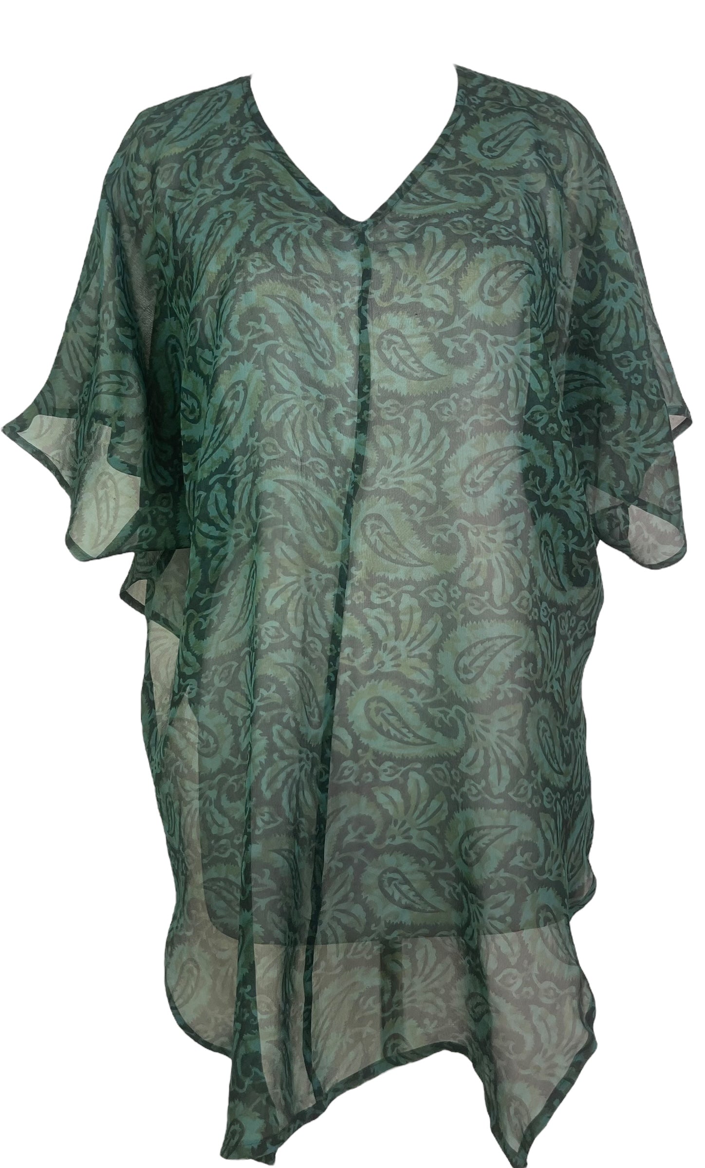 PRG8122 Sheer Avatar Pure Silk Waterfall Top