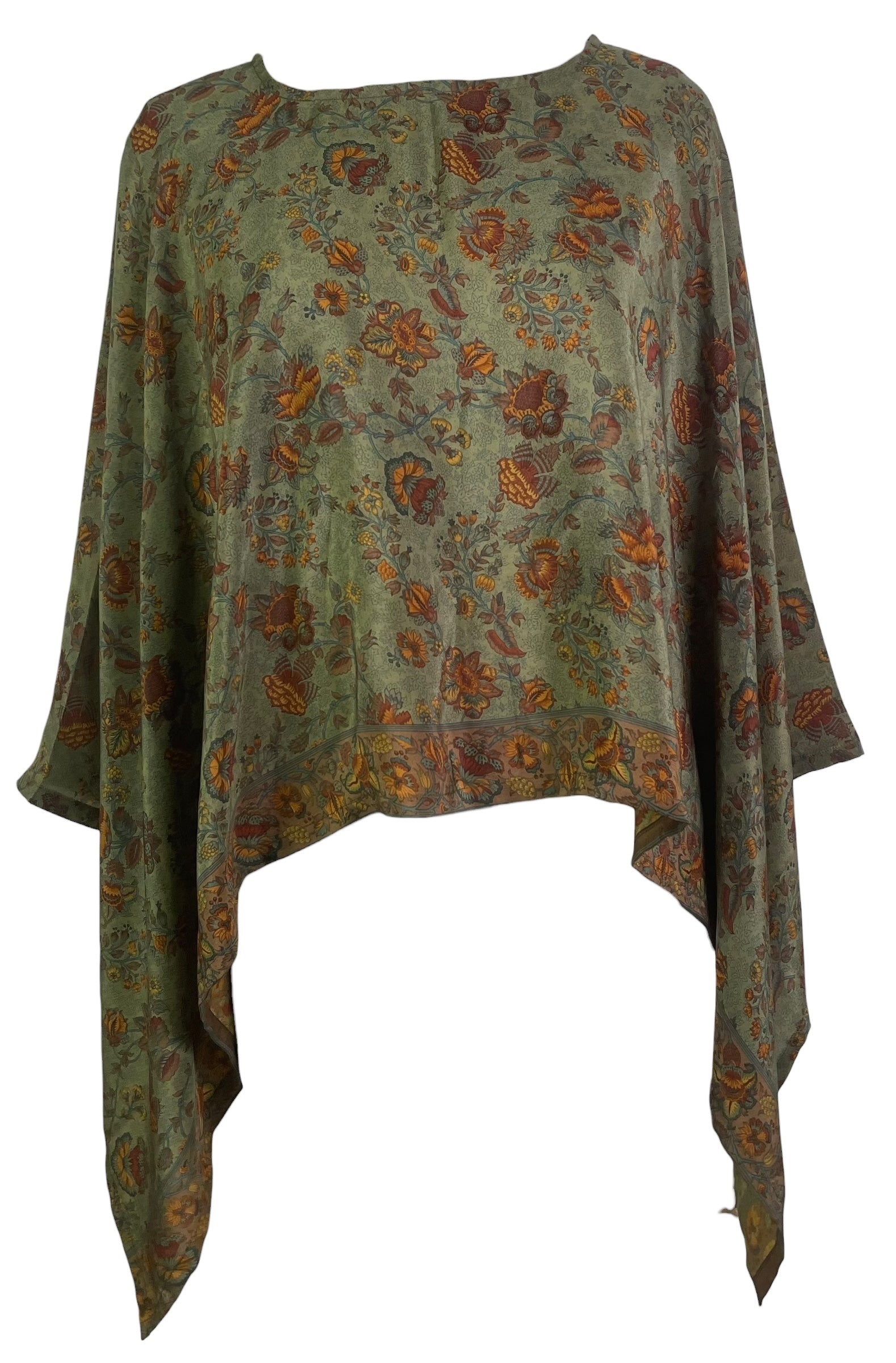 PROBLEM PREVIEW PRC8682 Avatar Pure Silk Capelet Poncho by MARCH2026 – Handmade ethical Poncho from sariKNOTsari using upcycled silk. Designed in Canada for travel and slow fashion, loved from Toronto to LA to Sydney.