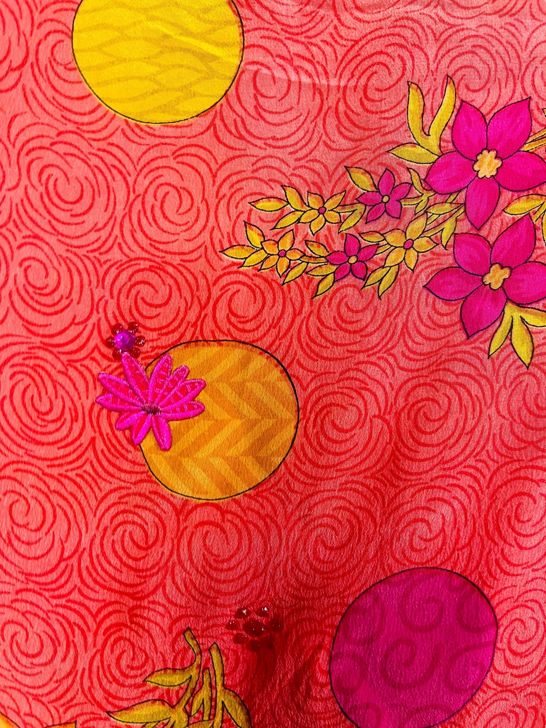 PRC7466 Avatar Pure Silk Short Kaftan Tunic with Slits