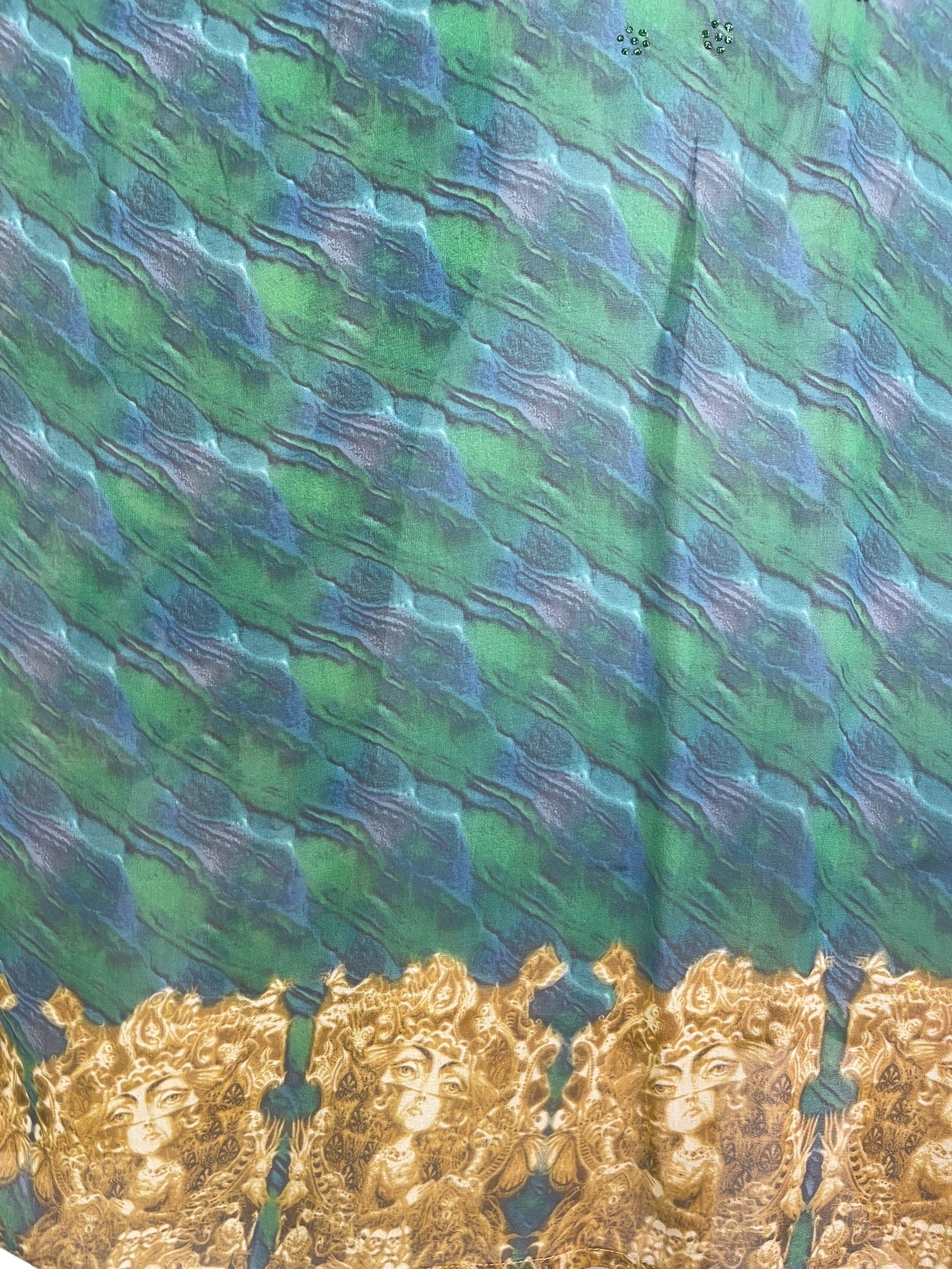 PRG8583 Sheer Avatar Pure Silk Short Kaftan Tunic with Slits