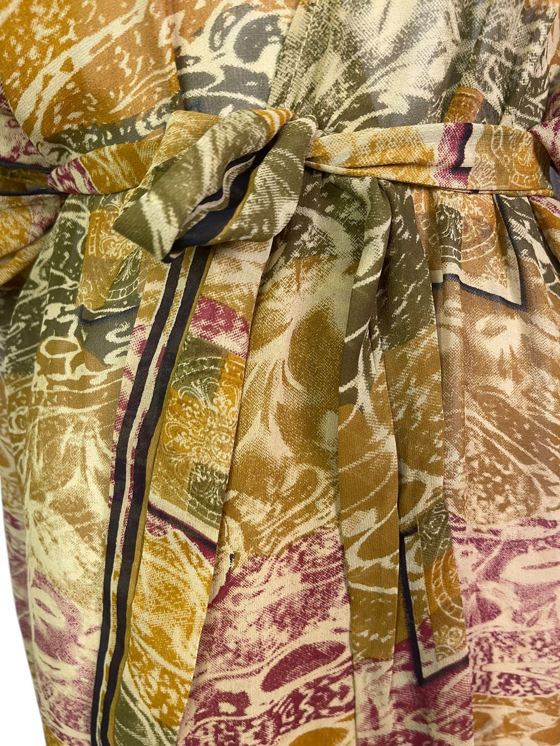 PRG8573 Sheer  Wabi Sabi Pure Silk Kimono Sleeved Duster with Belt