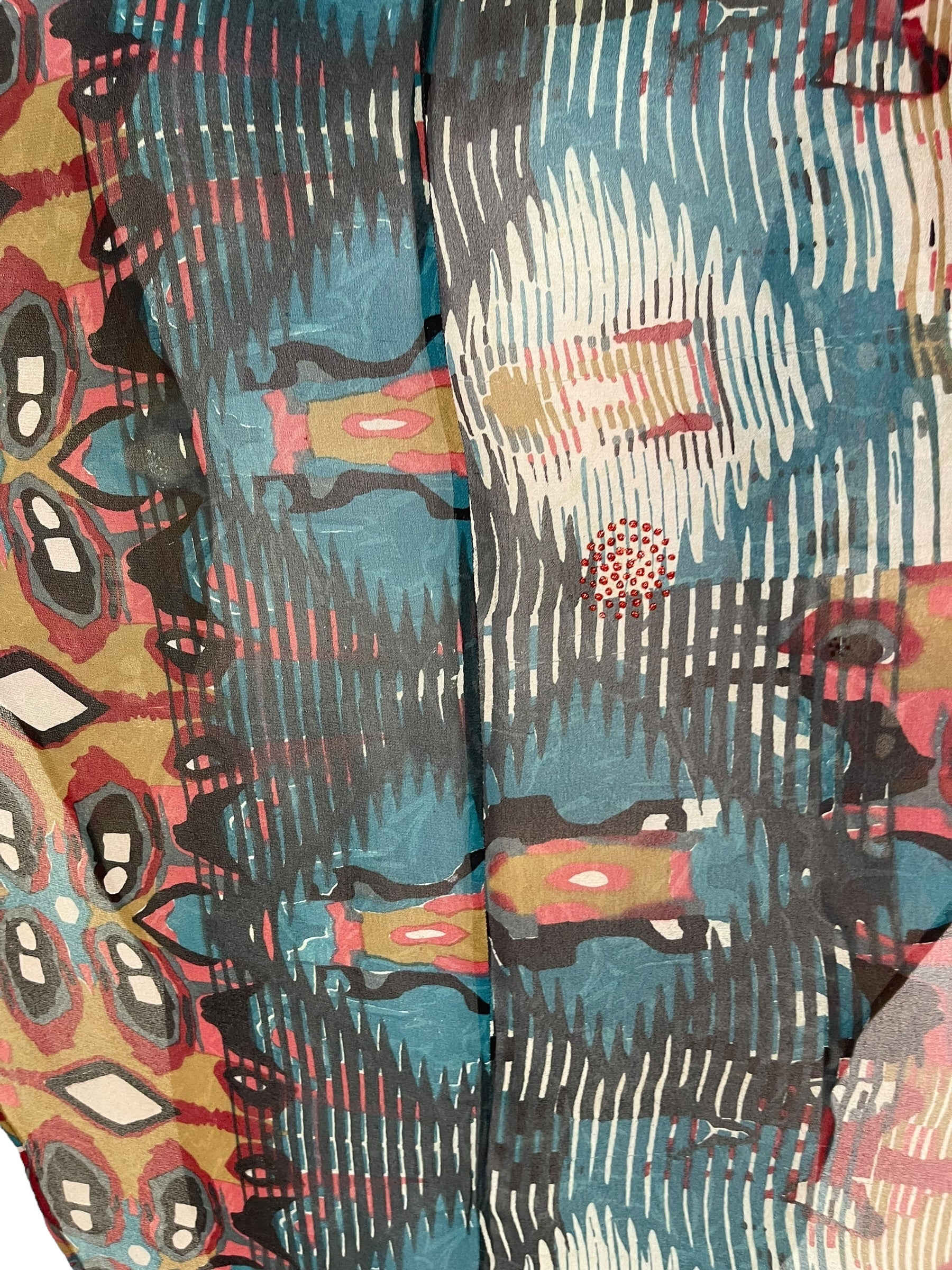 PRG7068 Sheer Avatar Pure Silk Waterfall Top