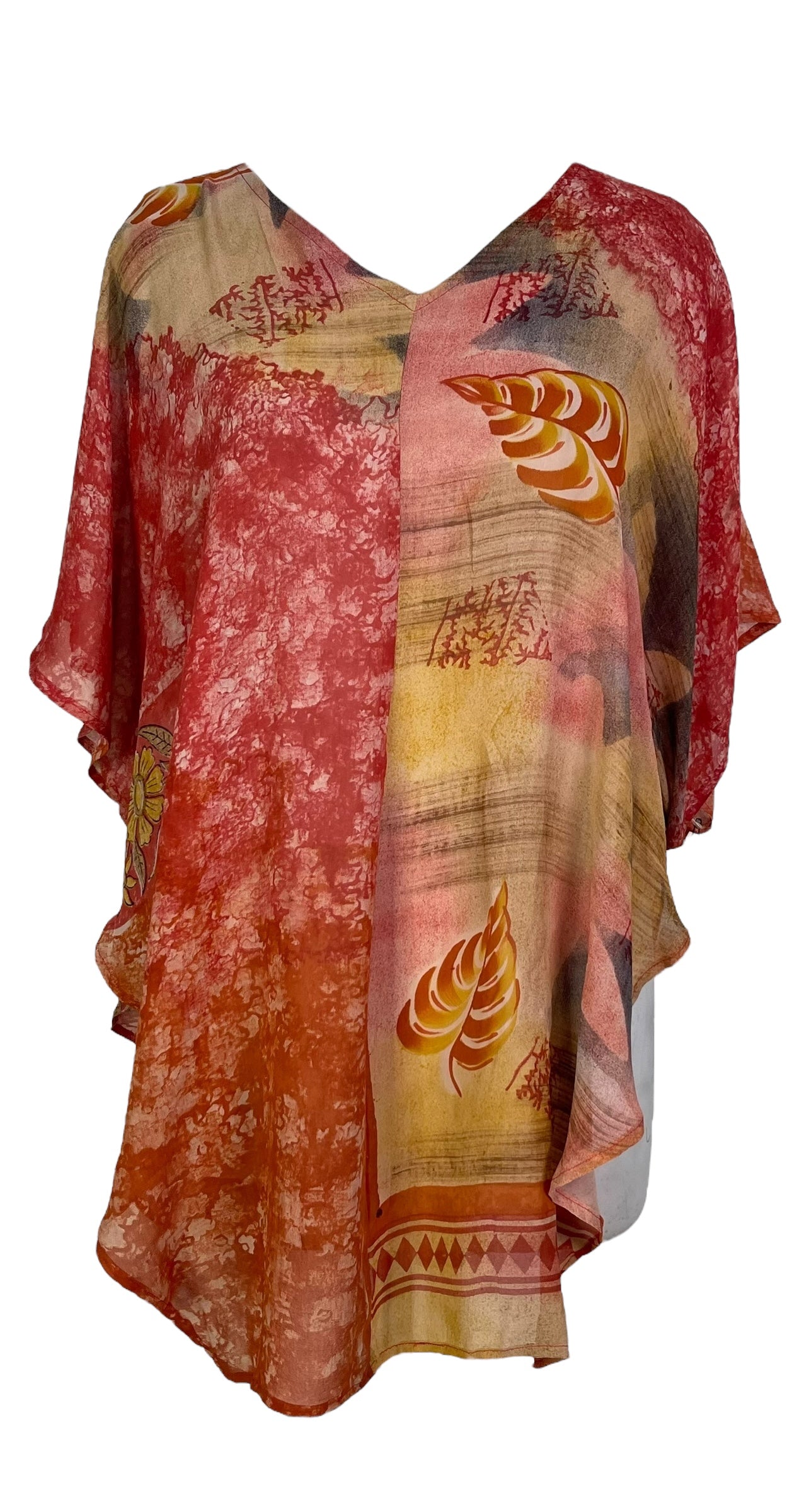 PRG7258 Sheer Avatar Pure Silk Waterfall Top