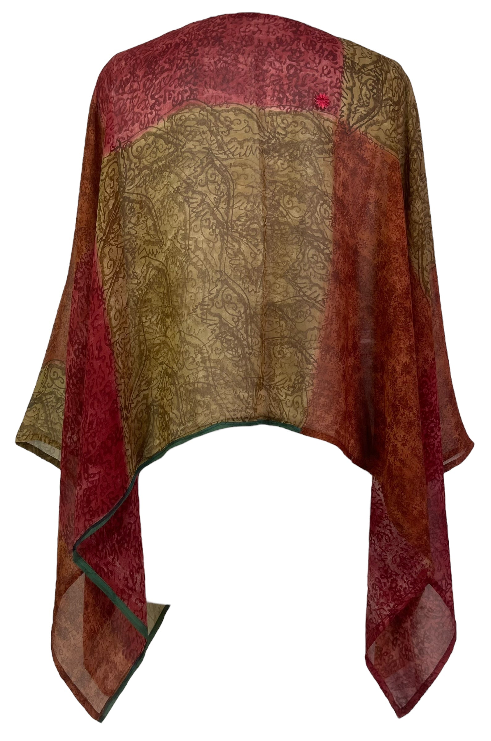 SUTTLES PRG7708 Sheer Avatar Pure Silk Capelet Poncho