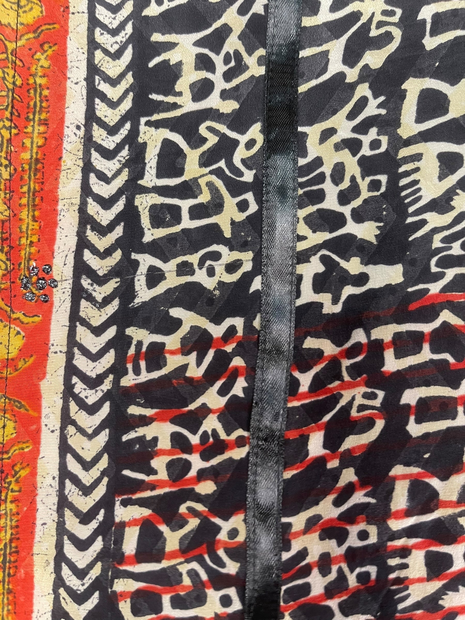 PRC8549 Avatar Long Pure Silk Kimono Sleeved Duster with Belt