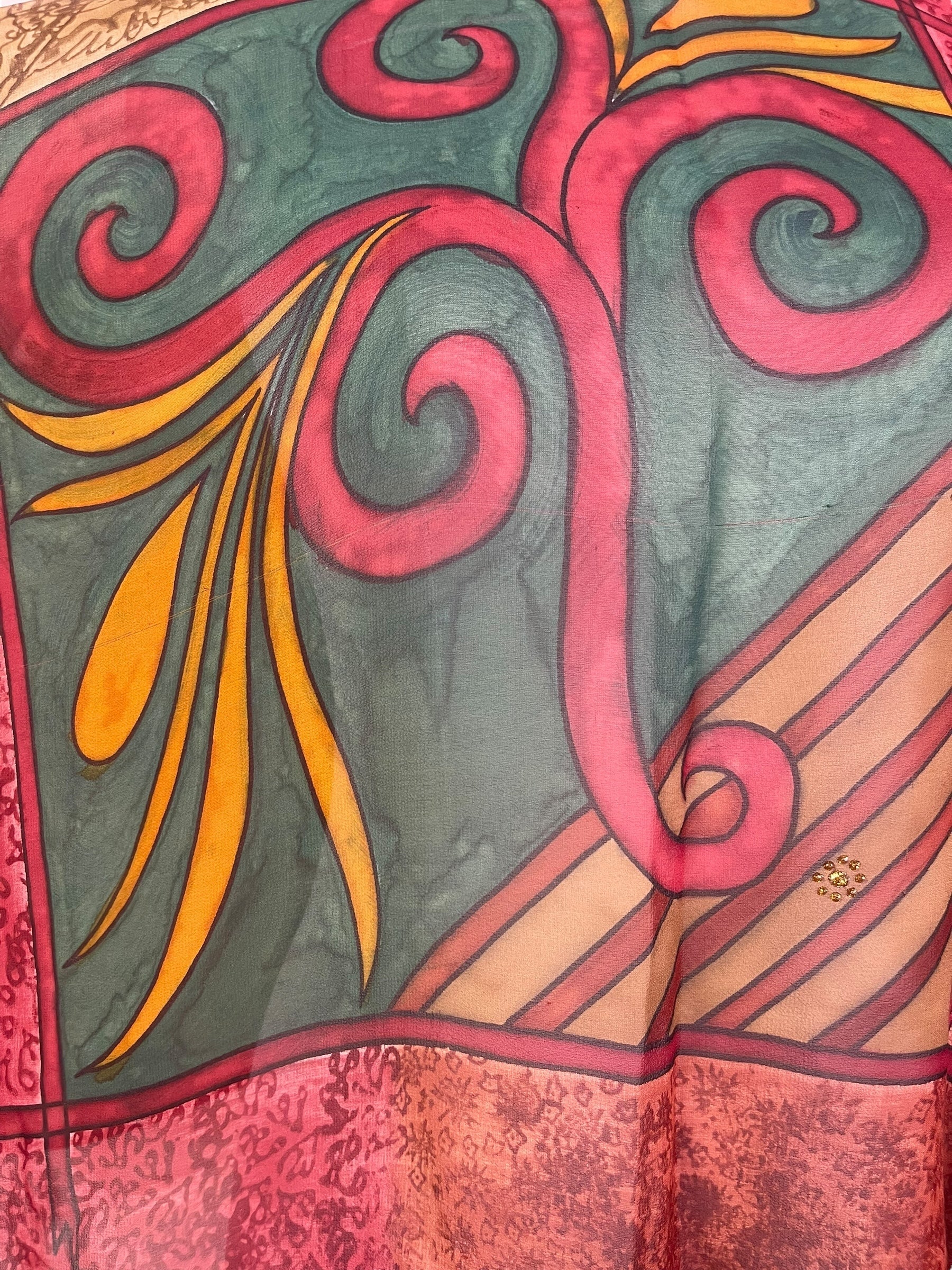 SUTTLES PRG7708 Sheer Avatar Pure Silk Capelet Poncho