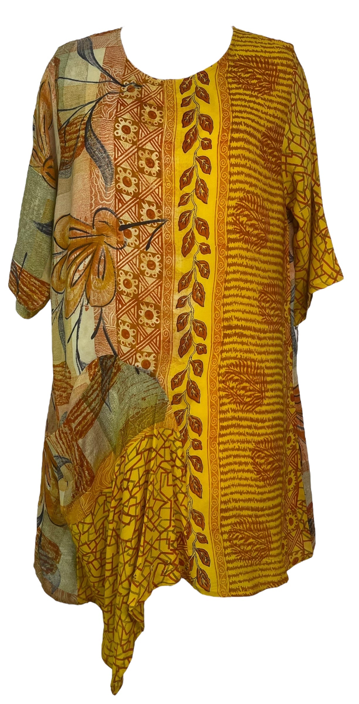 PRC7806 Avatar Pure Silk Self Pocket Tunic Dress