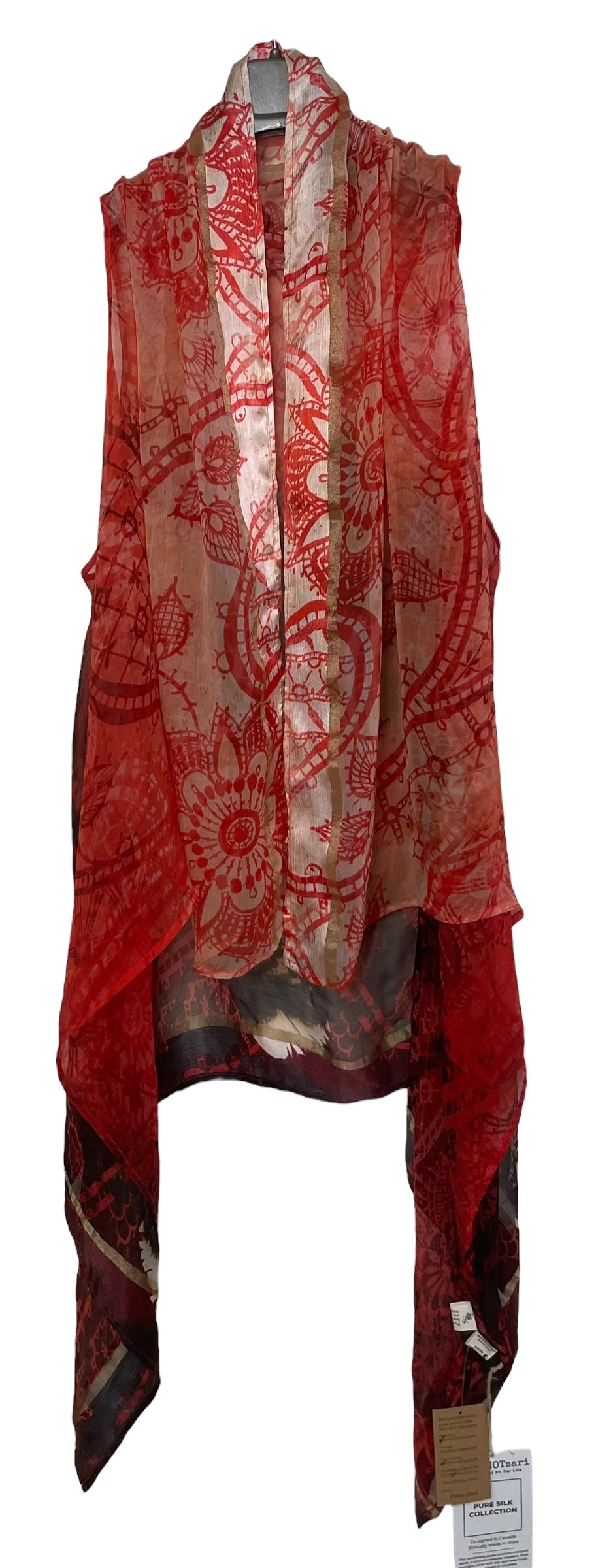 PCH8179 Very Sheer Wabi Sabi Pure Silk Chiffon Versatile Vest