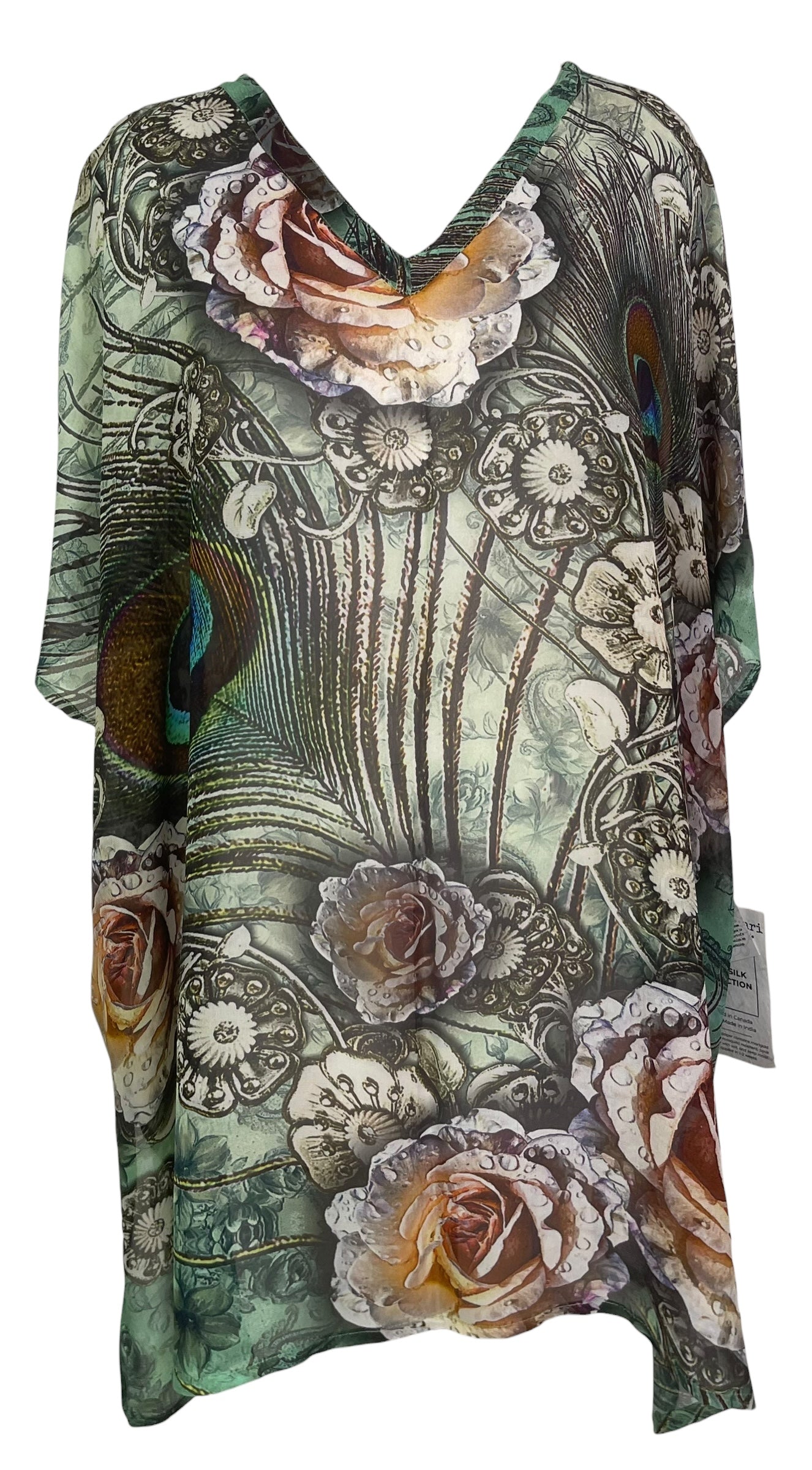 PREVIEW PRG8587 Sheer Avatar Pure Silk Short Kaftan Tunic with Slits