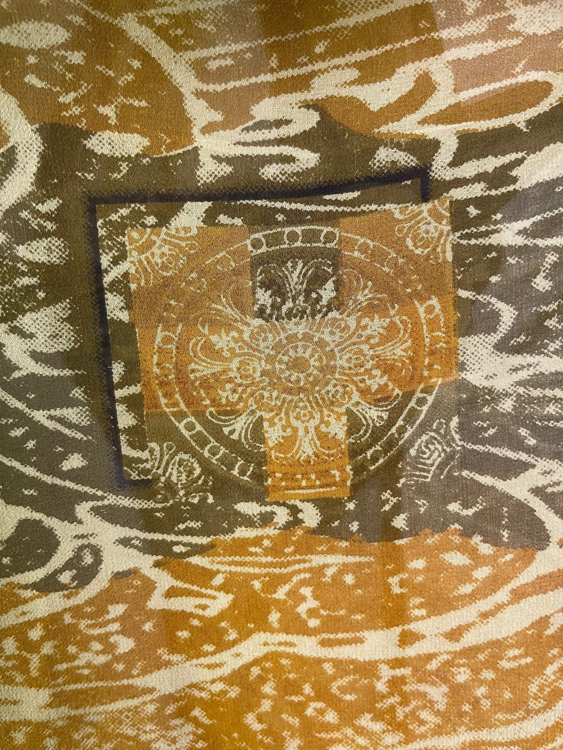 PRG8573 Sheer  Wabi Sabi Pure Silk Kimono Sleeved Duster with Belt