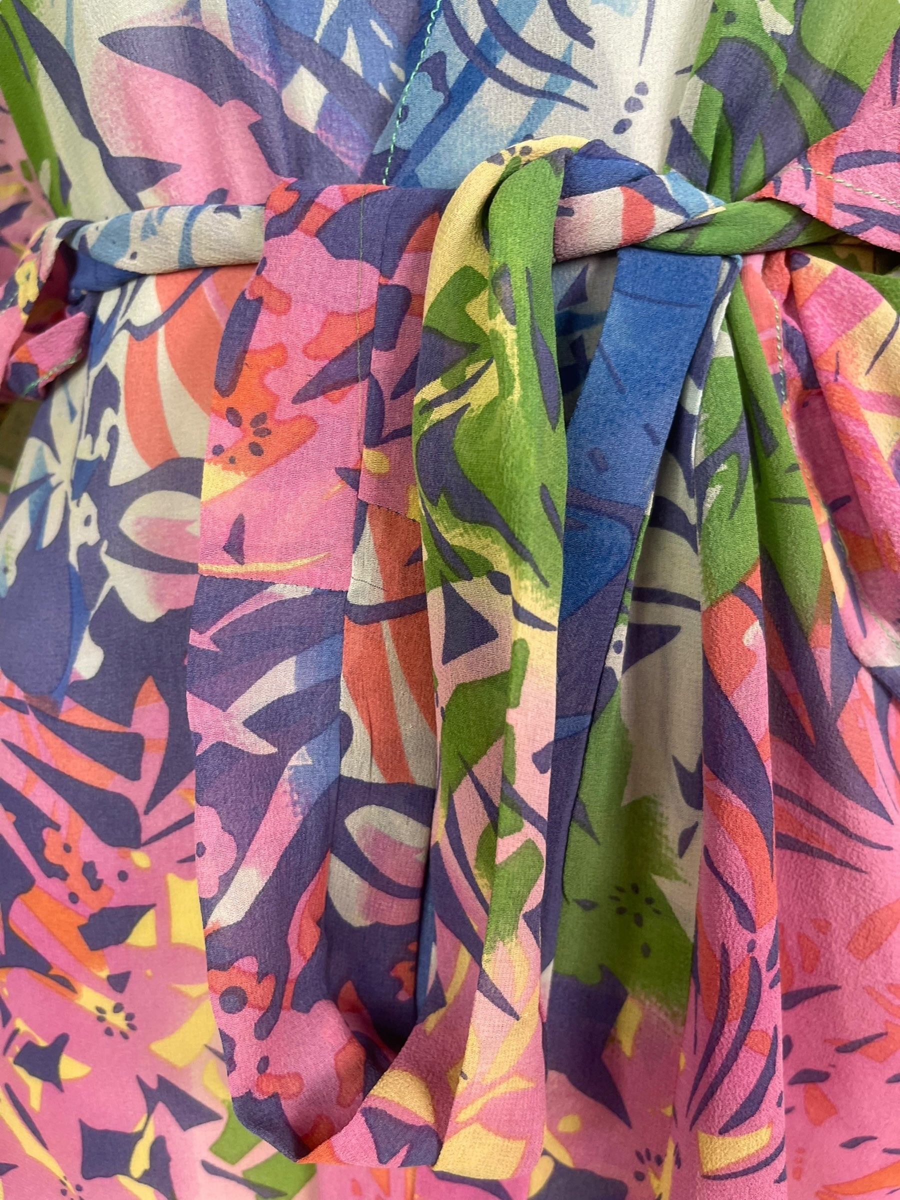 PRG7871 Sheer Avatar Pure Silk Kimono-Sleeved Jacket with Belt