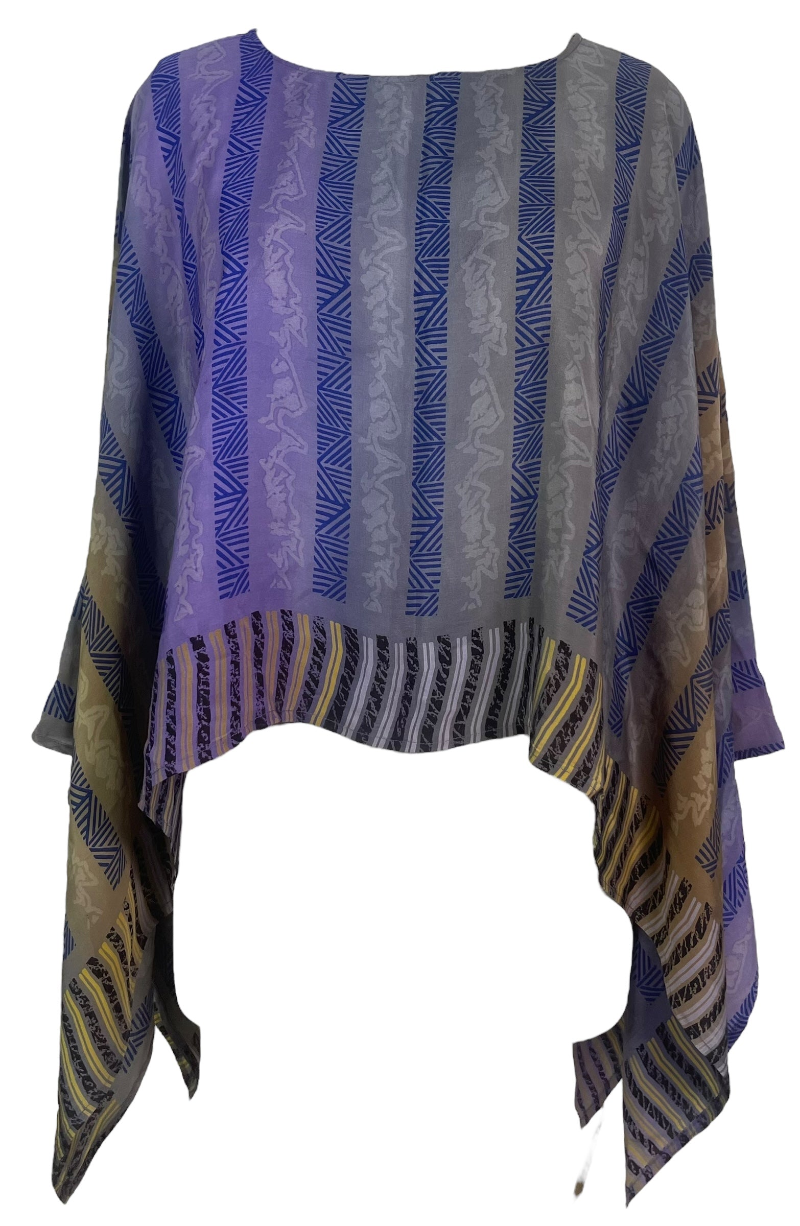 PREVIEW PRC7640 Pure Silk Wabi Sabi Capelet Poncho by DECEMBER2025 – Handmade ethical Poncho from sariKNOTsari using upcycled silk. Designed in Canada for travel and slow fashion, loved from Toronto to LA to Sydney.