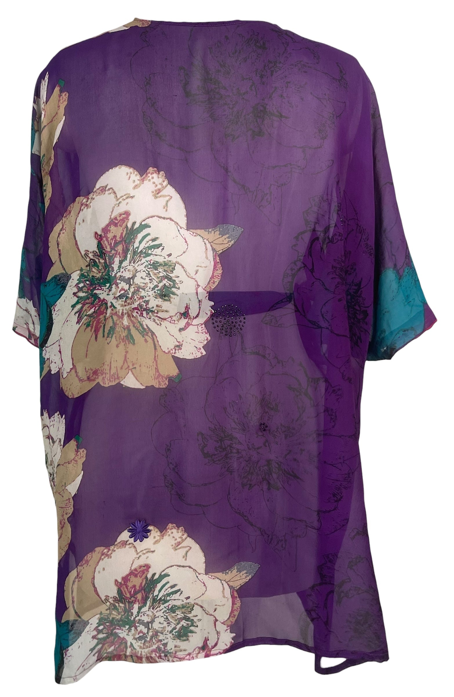 PREVIEW PRG8624 Sheer Avatar Pure Silk Kimono-Sleeved Jacket with Belt by FEBRUARY2026 – Handmade ethical Short Kimono from sariKNOTsari using upcycled silk. Designed in Canada for travel and slow fashion, loved from Toronto to LA to Sydney.