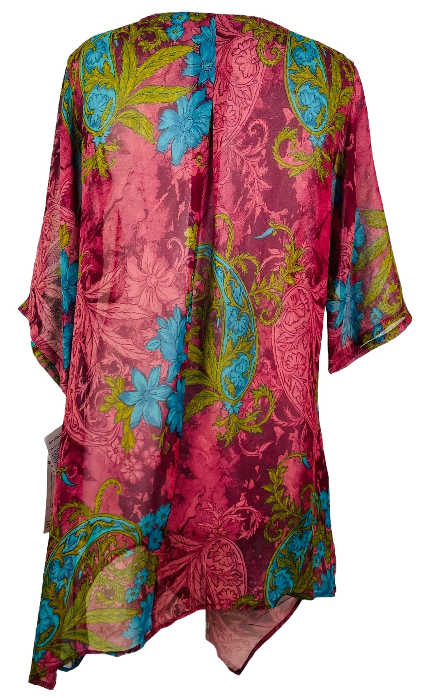 PRG6802 Sheer Avatar Pure Silk Self Pocket Tunic Dress