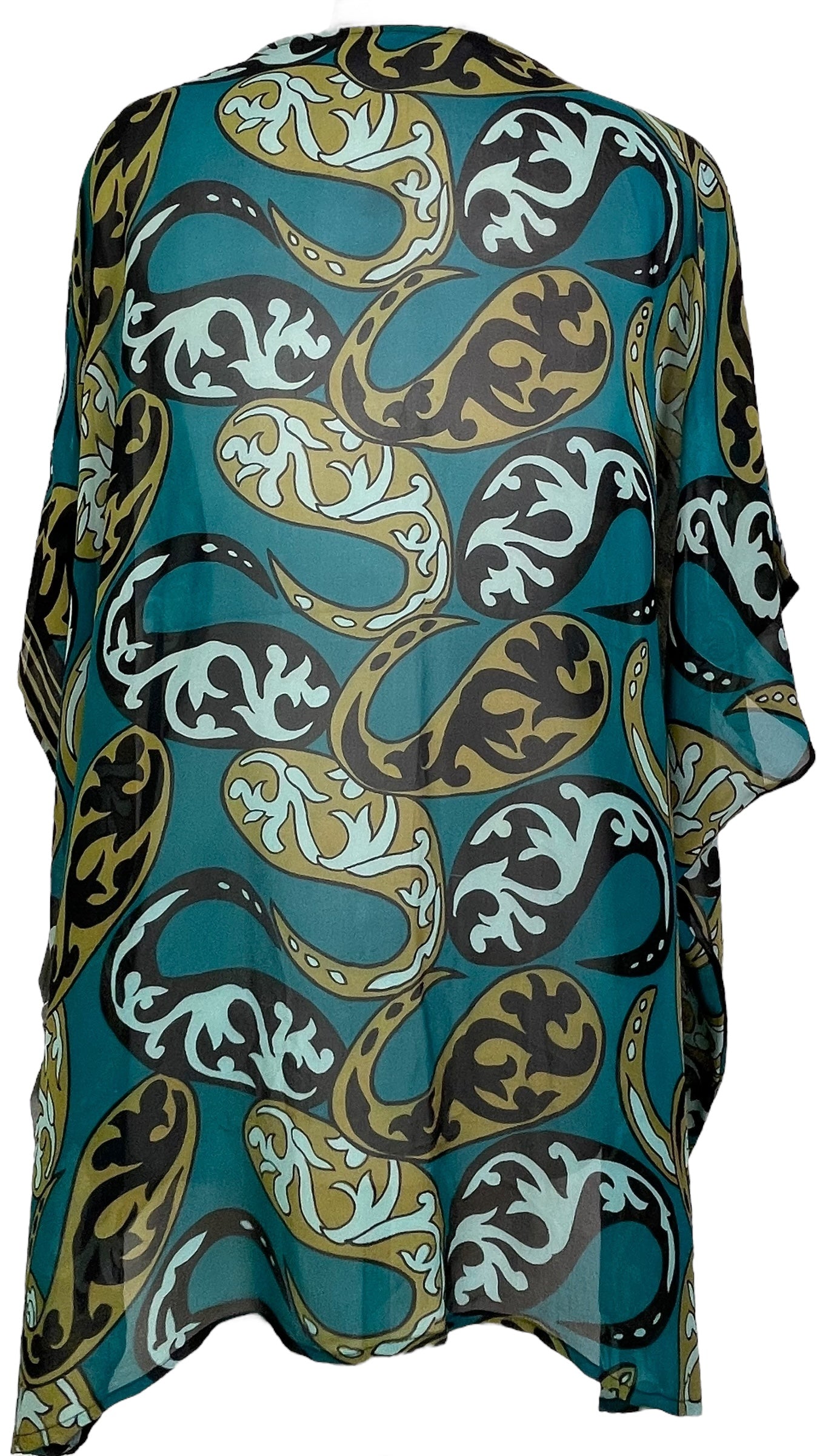 PRG7717 Sheer Wabi Sabi Pure Silk Short Kaftan Tunic with Slits