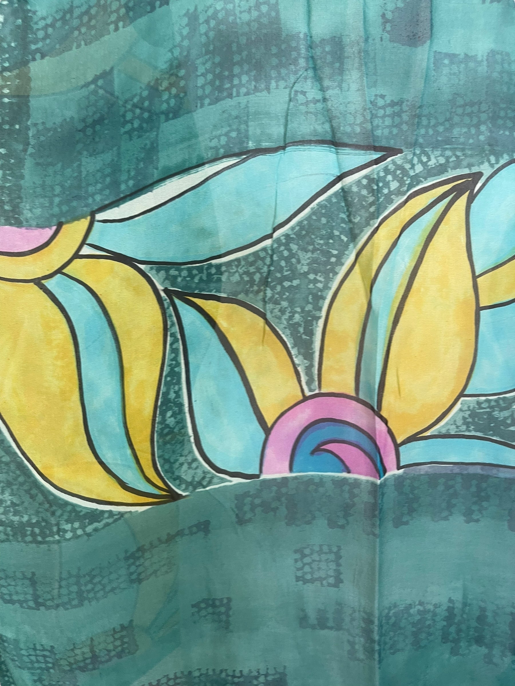 PRG7479 Sheer Wabi Sabi Pure Silk Short Kaftan Tunic Without Slits