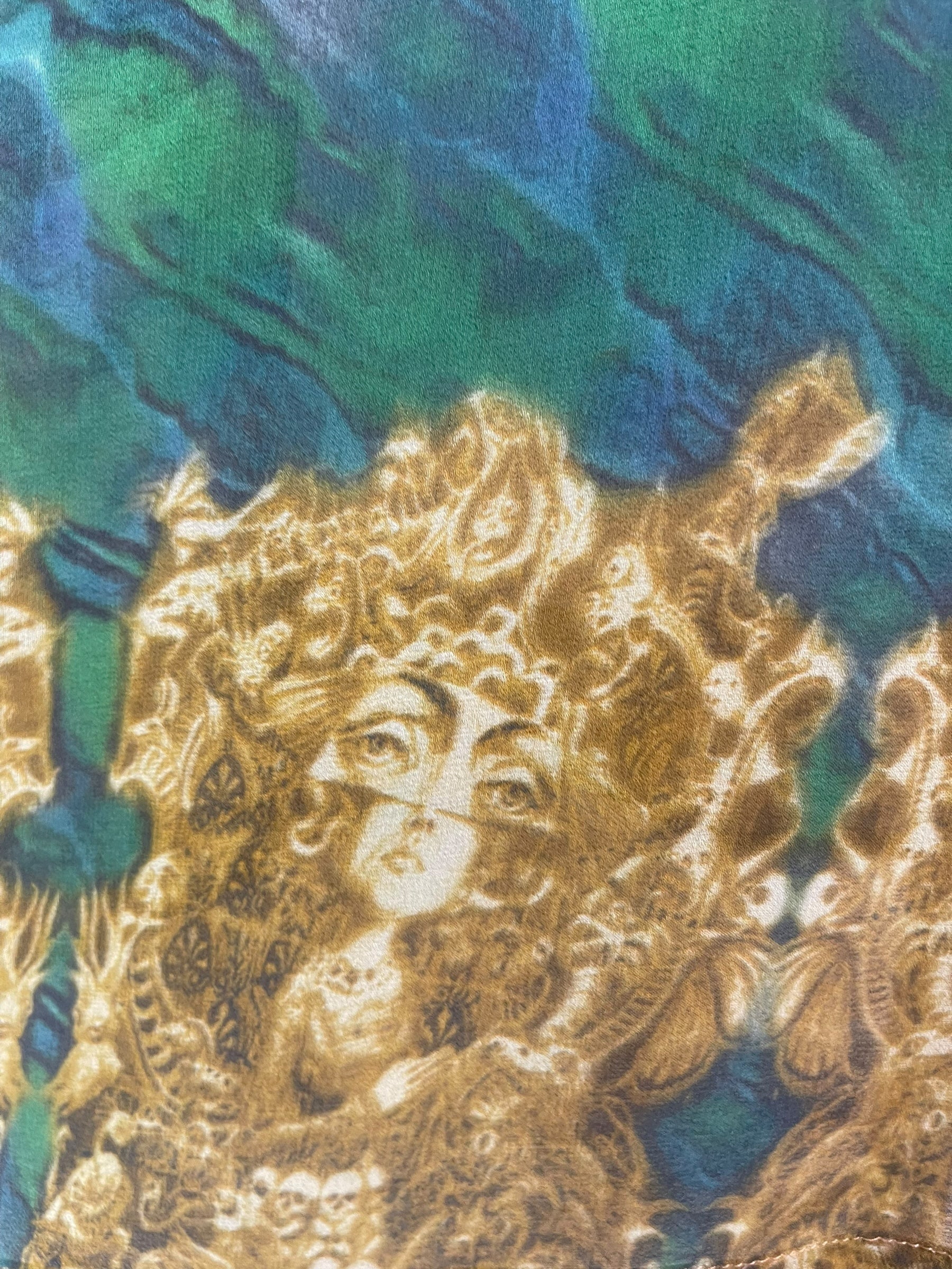 PRG8583 Sheer Avatar Pure Silk Short Kaftan Tunic with Slits