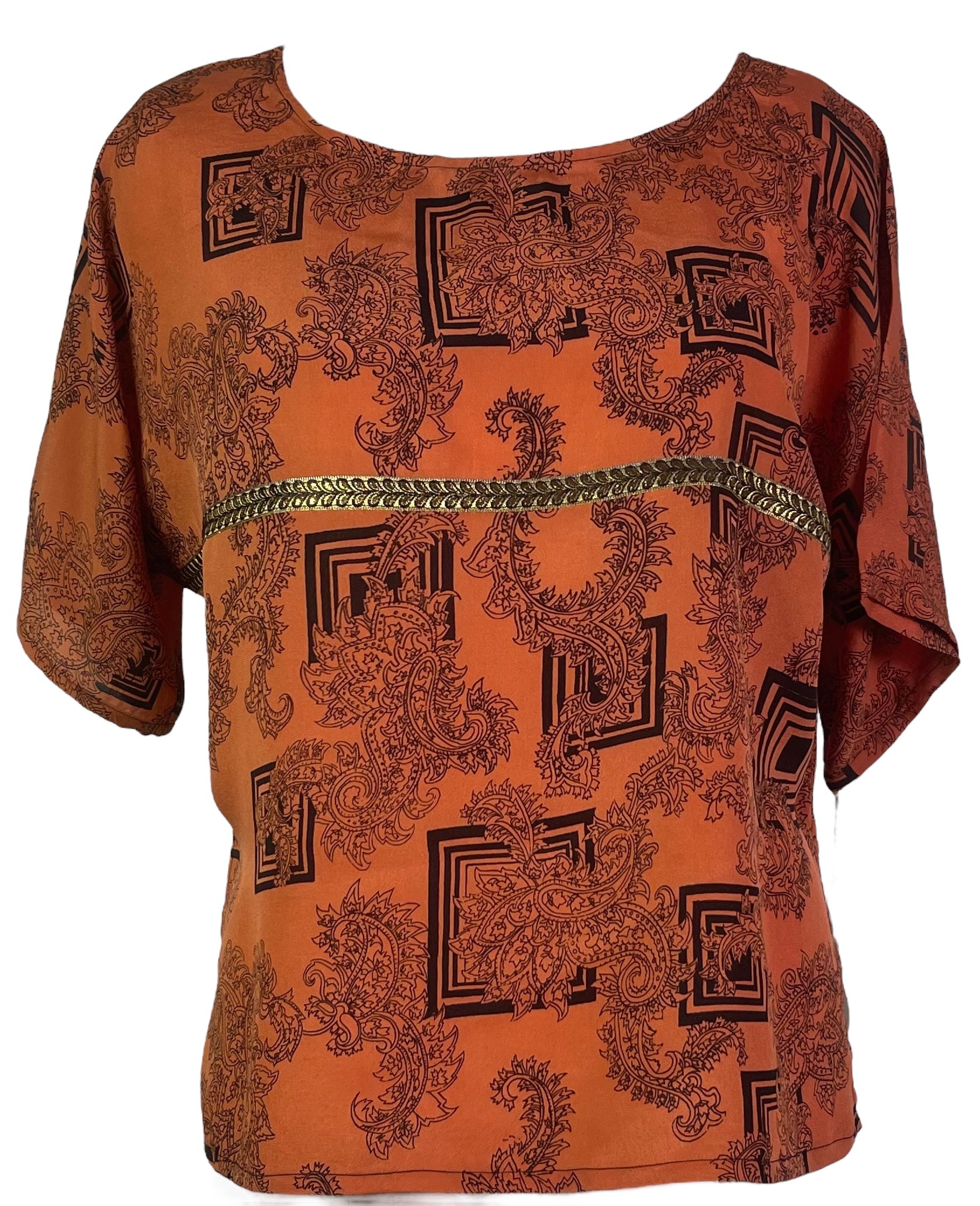 PRC6707 Avatar Pure Silk Side Slit Top